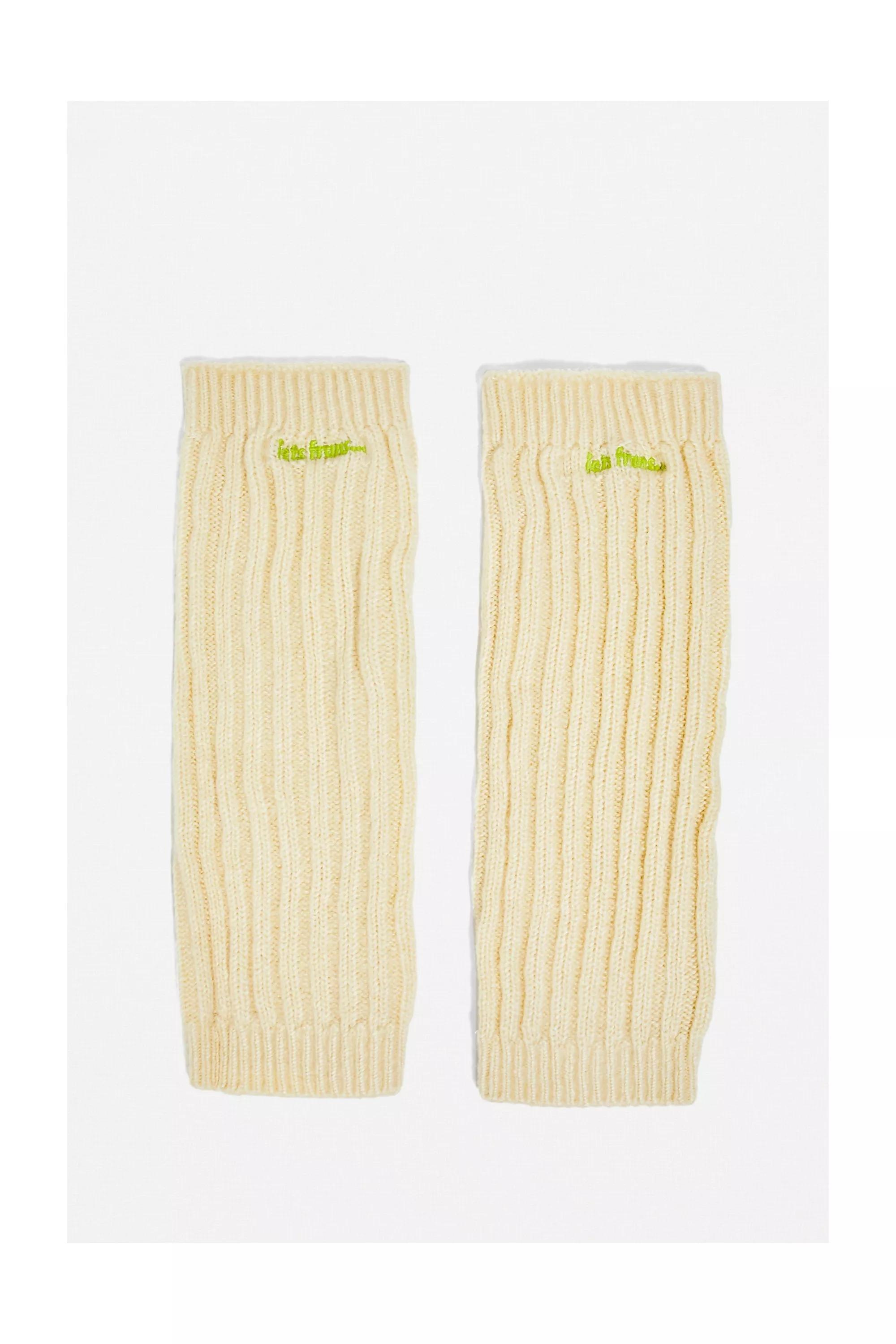 White Ivory Iets Frans... Ecru Leg Warmers, , large image number 3