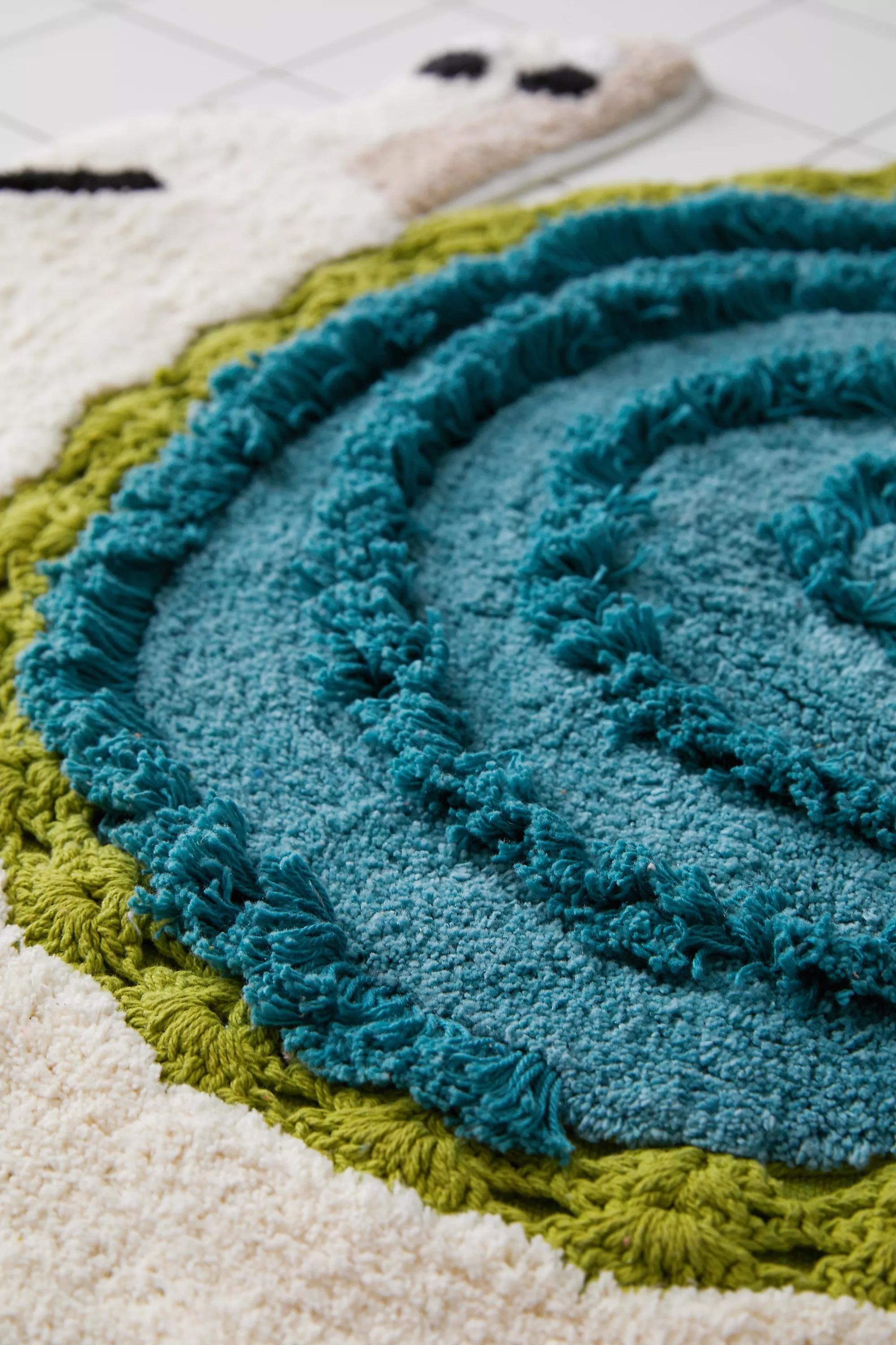 Blue Crochet Snail Bath Mat, , large image number 2