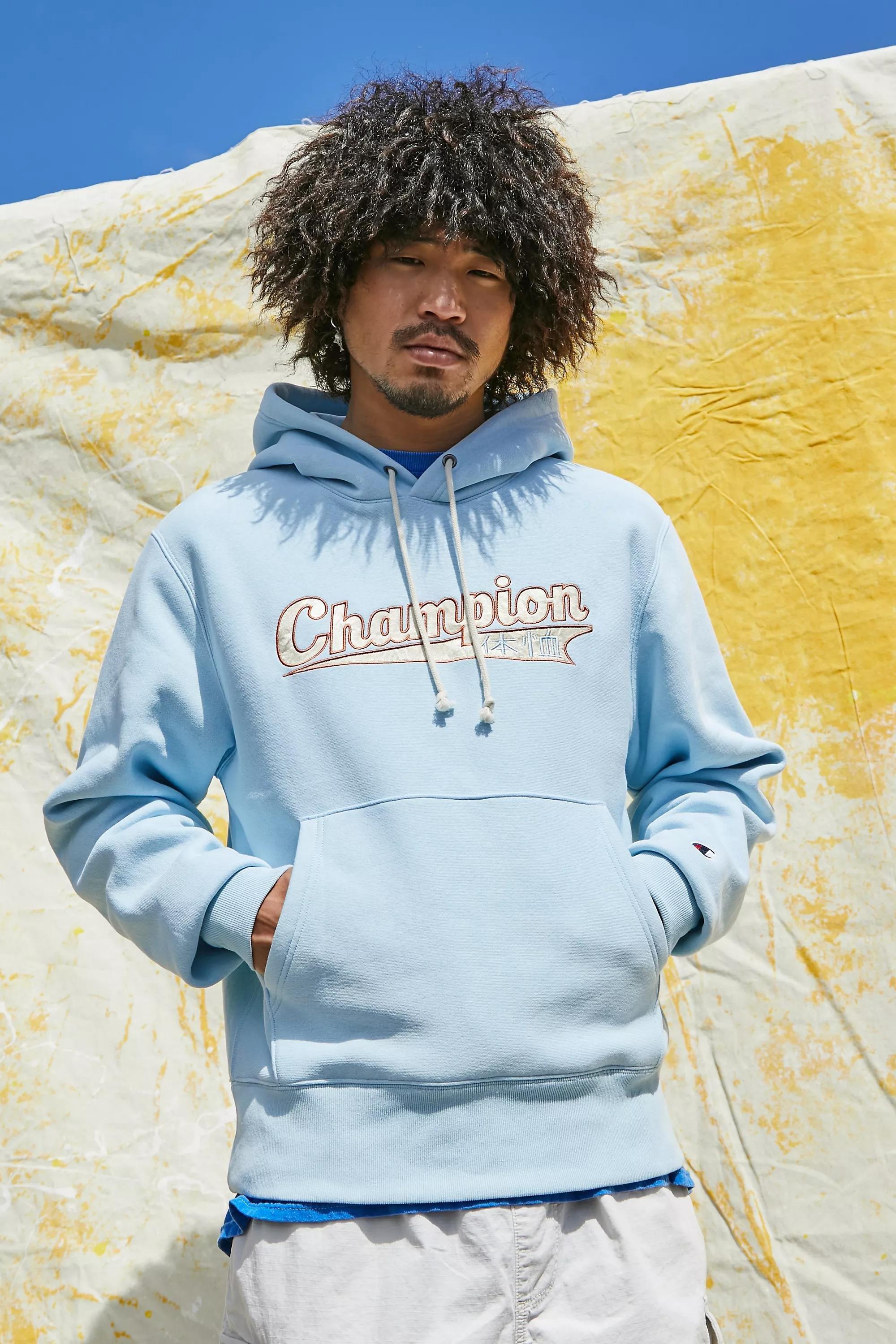 Urban outfitters 2025 blue champion hoodie