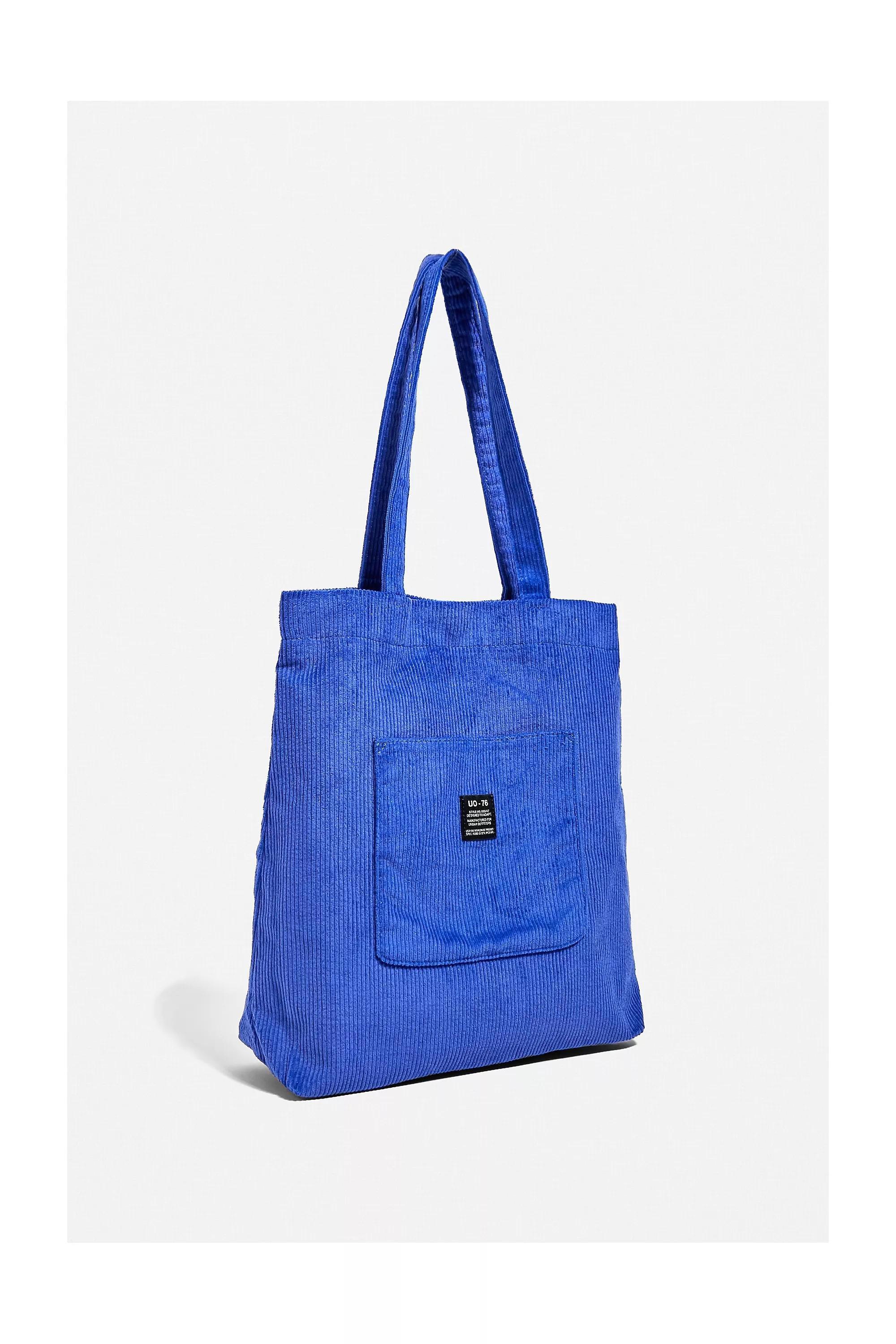 Blue Uo Corduroy Pocket Tote Bag, , large image number 1