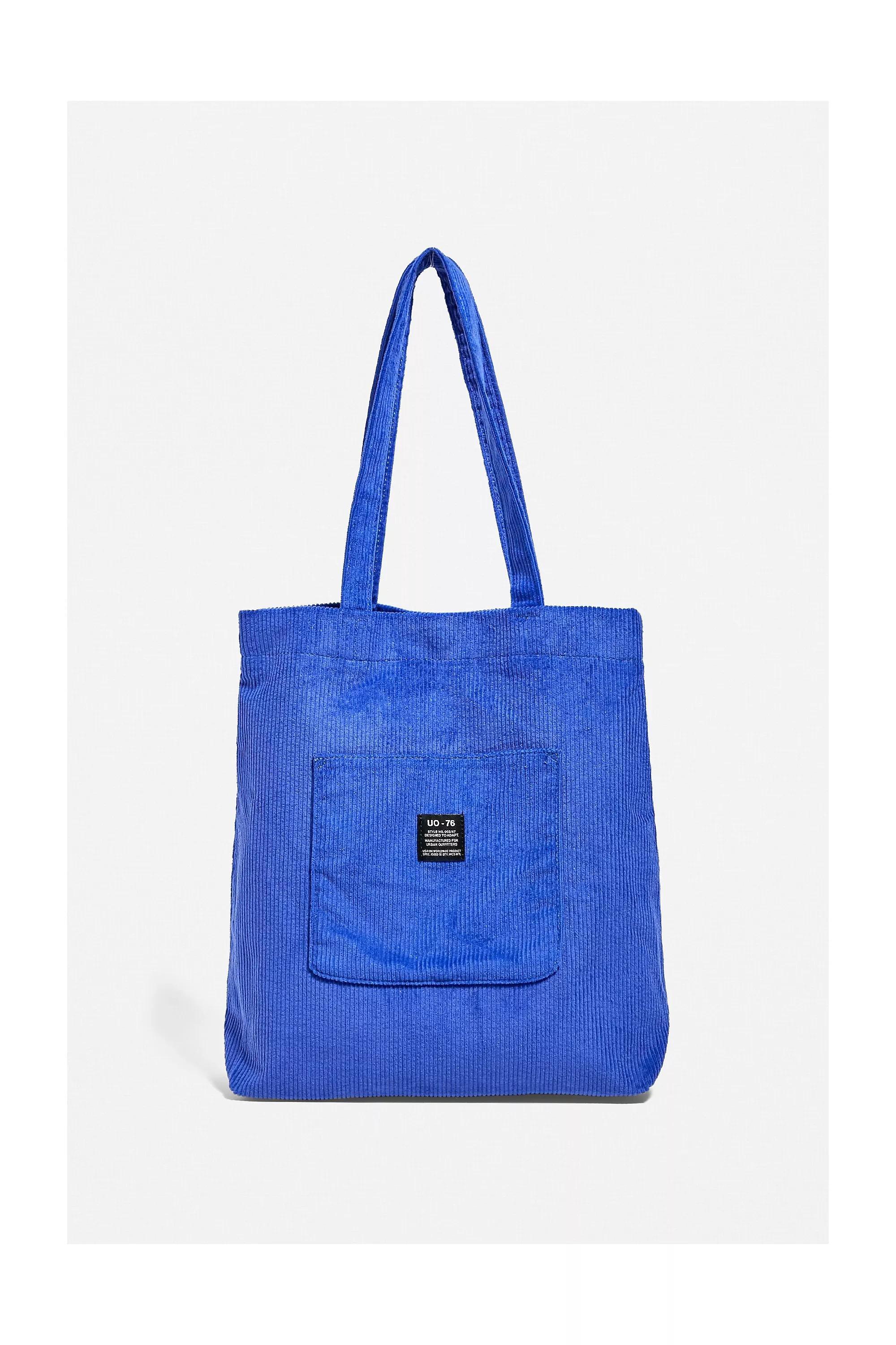 Blue Uo Corduroy Pocket Tote Bag, , large image number 3