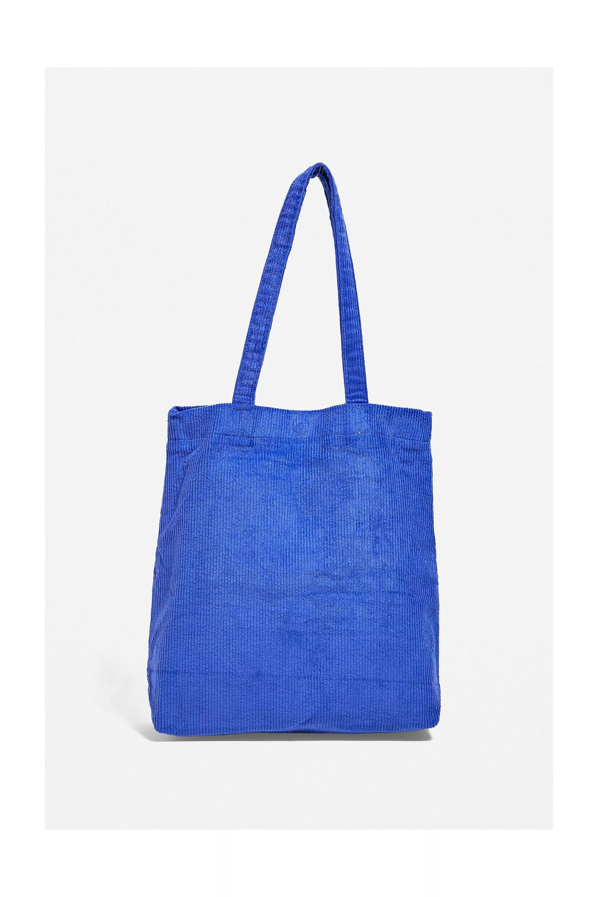 Blue Uo Corduroy Pocket Tote Bag, , large image number 4