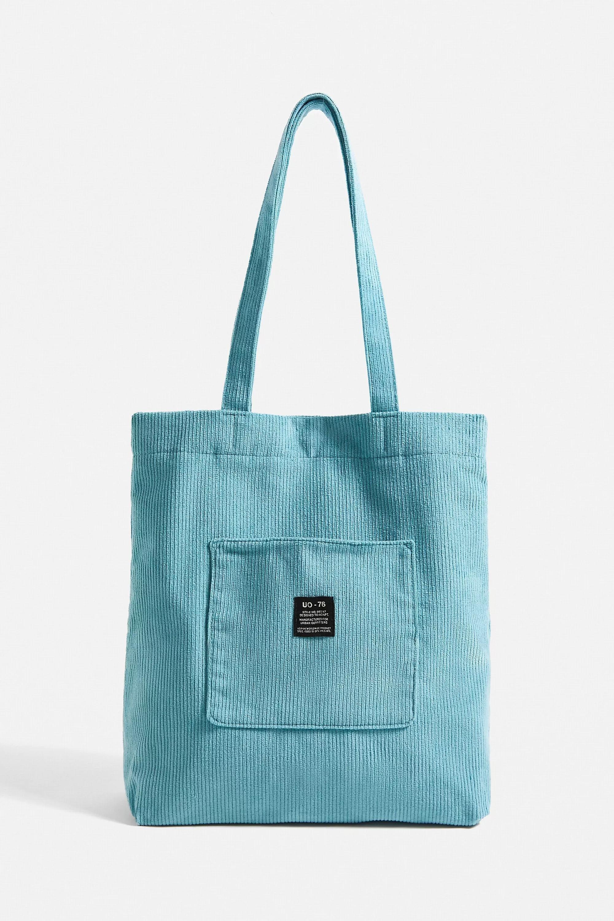 Blue Uo Corduroy Pocket Tote Bag, , large image number 0