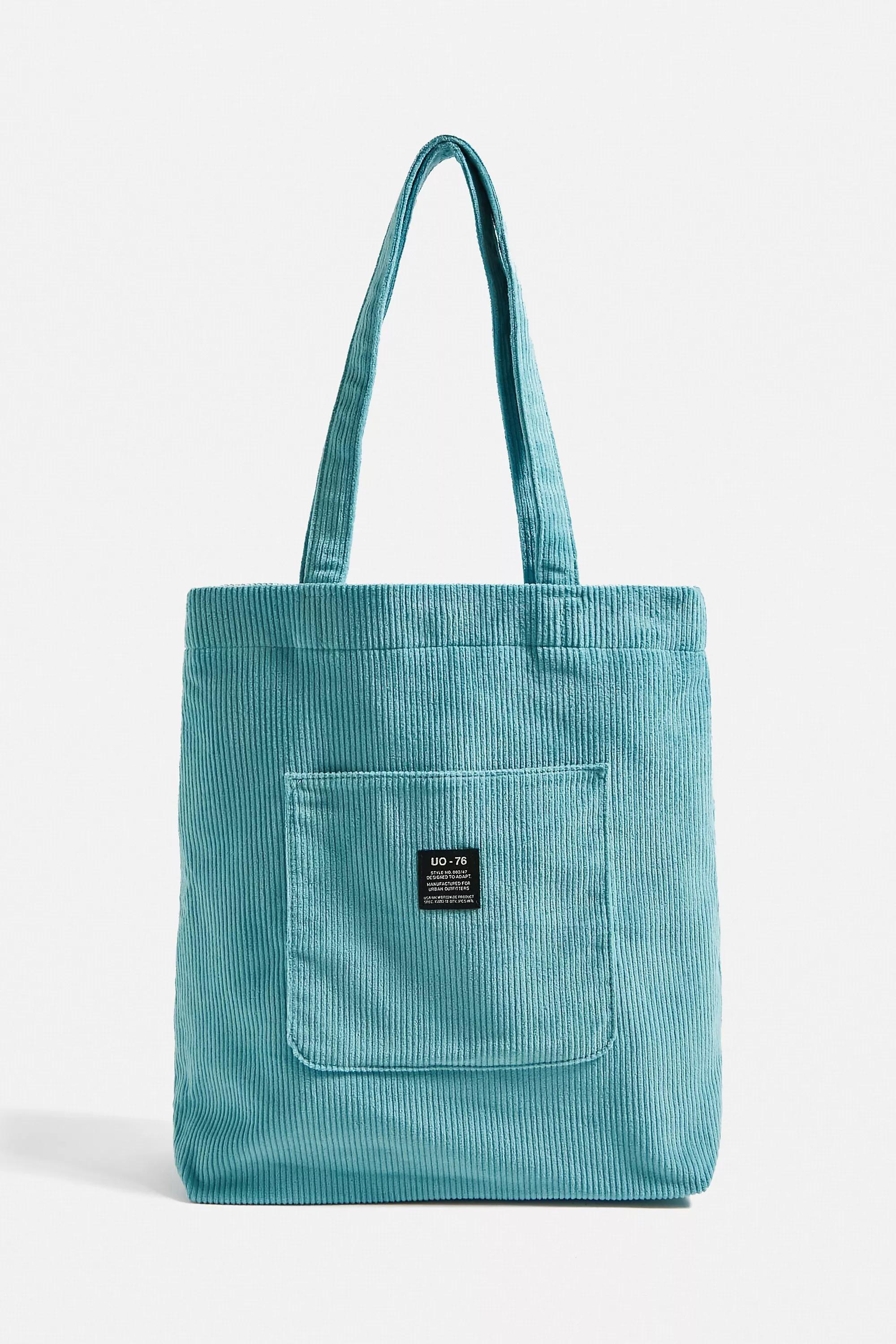 Turquoise Uo Corduroy Pocket Tote Bag, , large image number 1