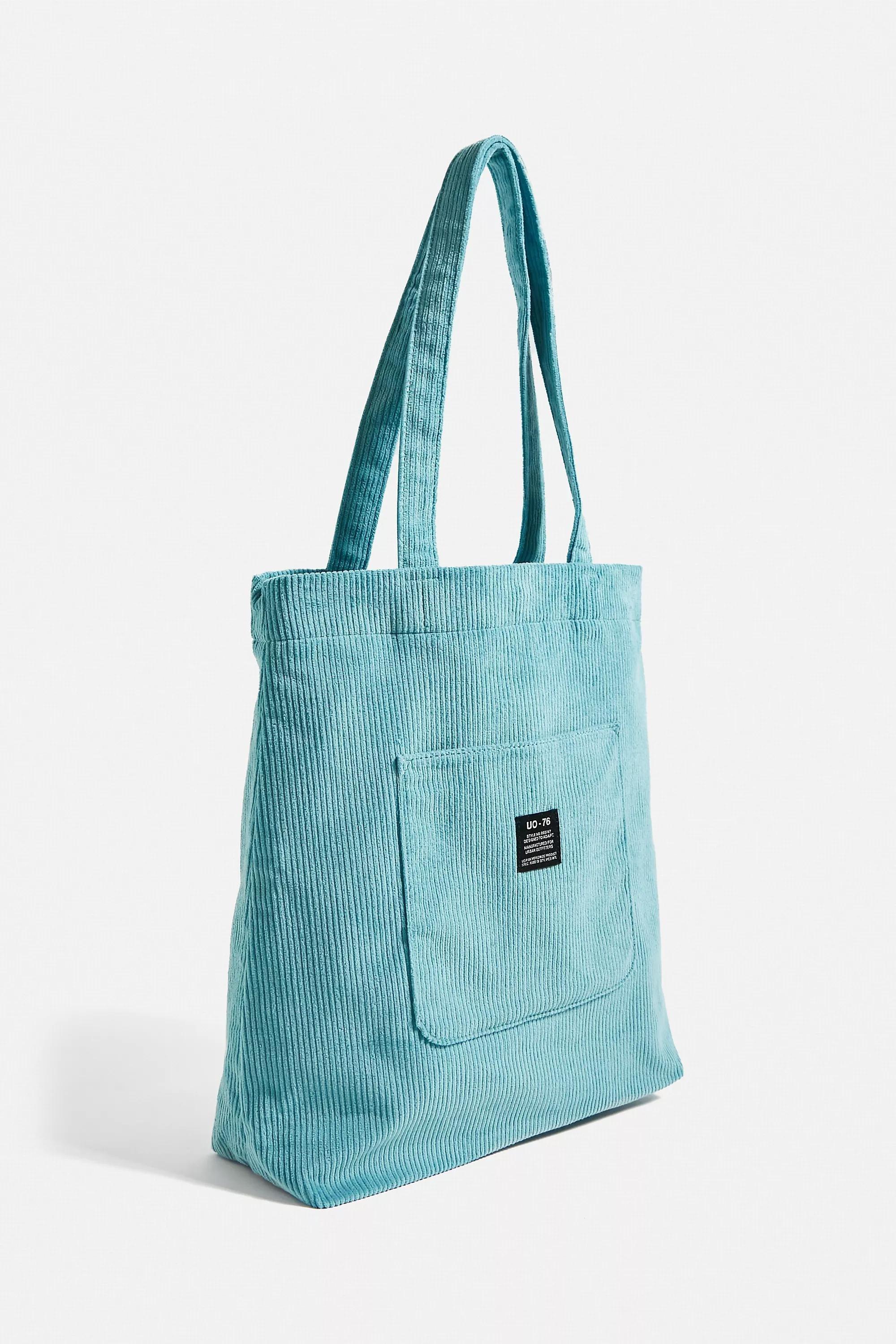 Turquoise Uo Corduroy Pocket Tote Bag, , large image number 2