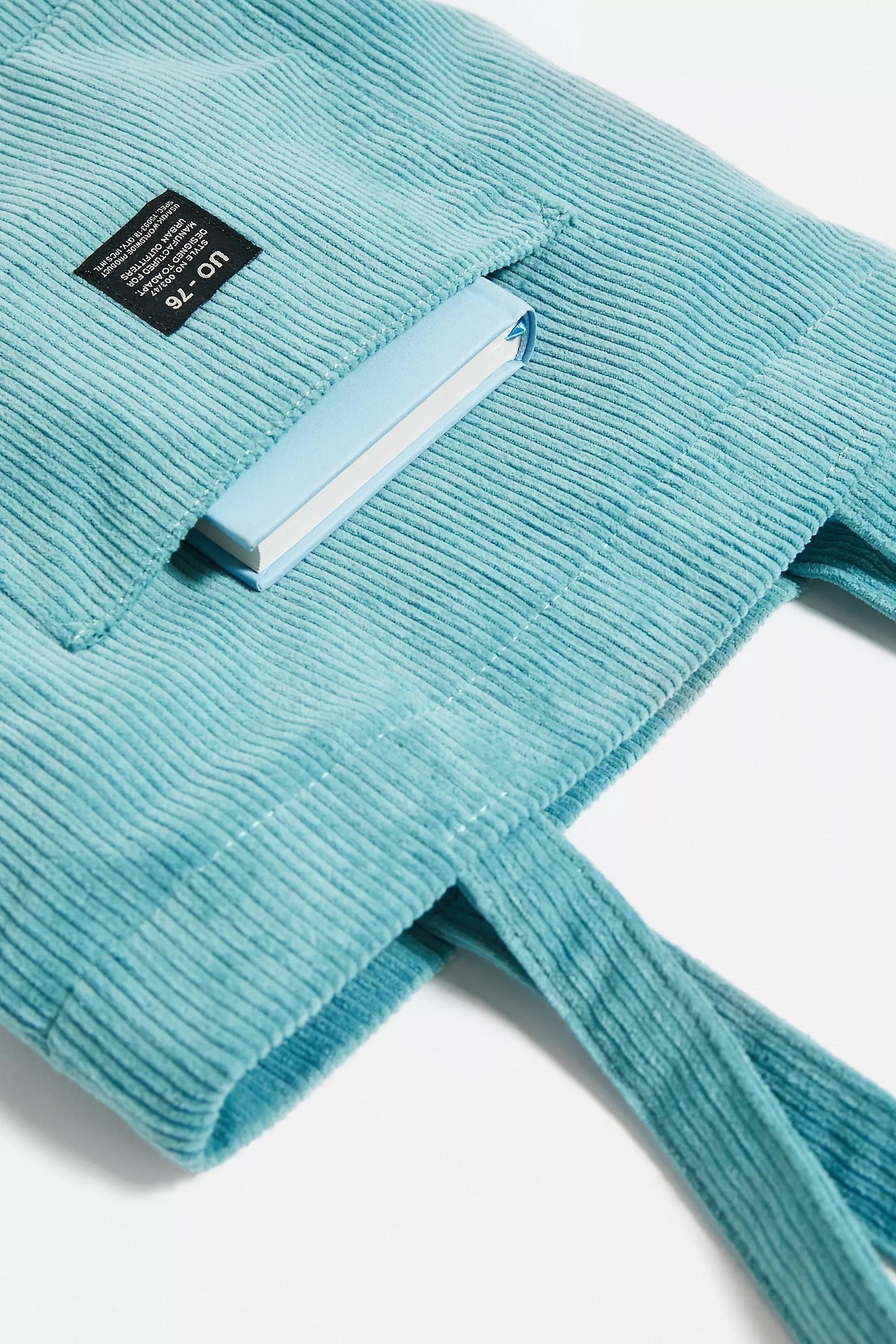 Turquoise Uo Corduroy Pocket Tote Bag, , large image number 4
