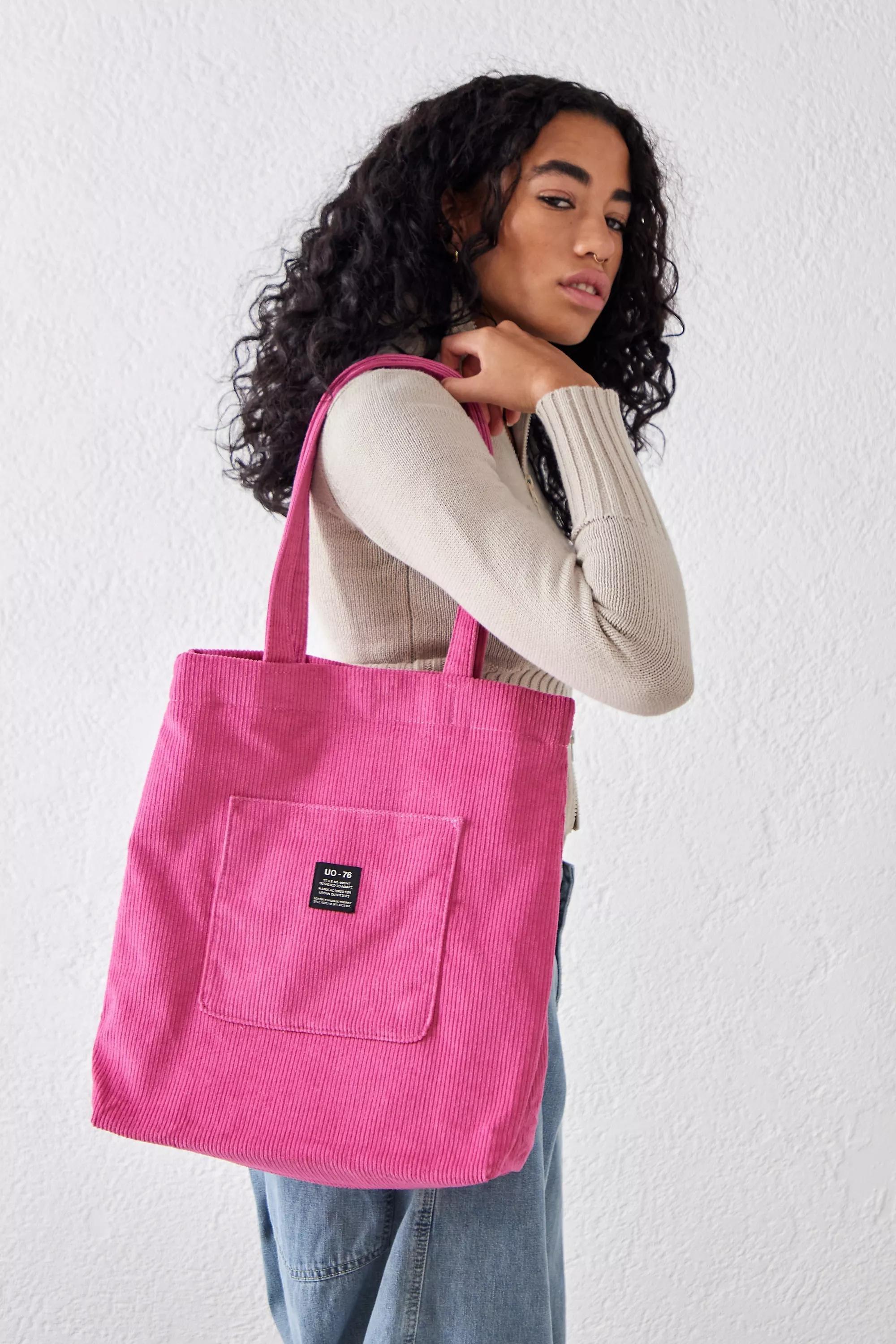 Pink Uo Corduroy Pocket Tote Bag, M PNK, large image number 0