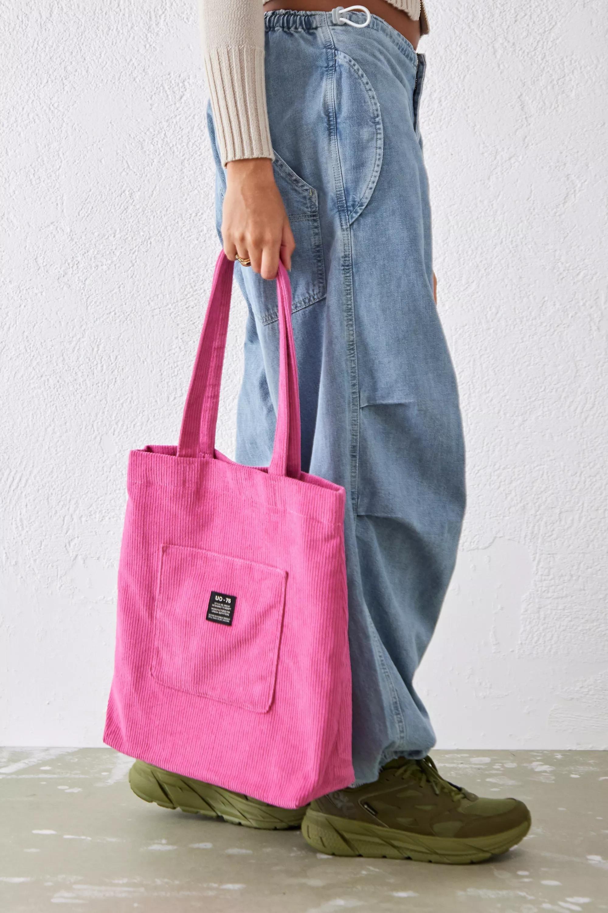 Pink Uo Corduroy Pocket Tote Bag, M PNK, large image number 1