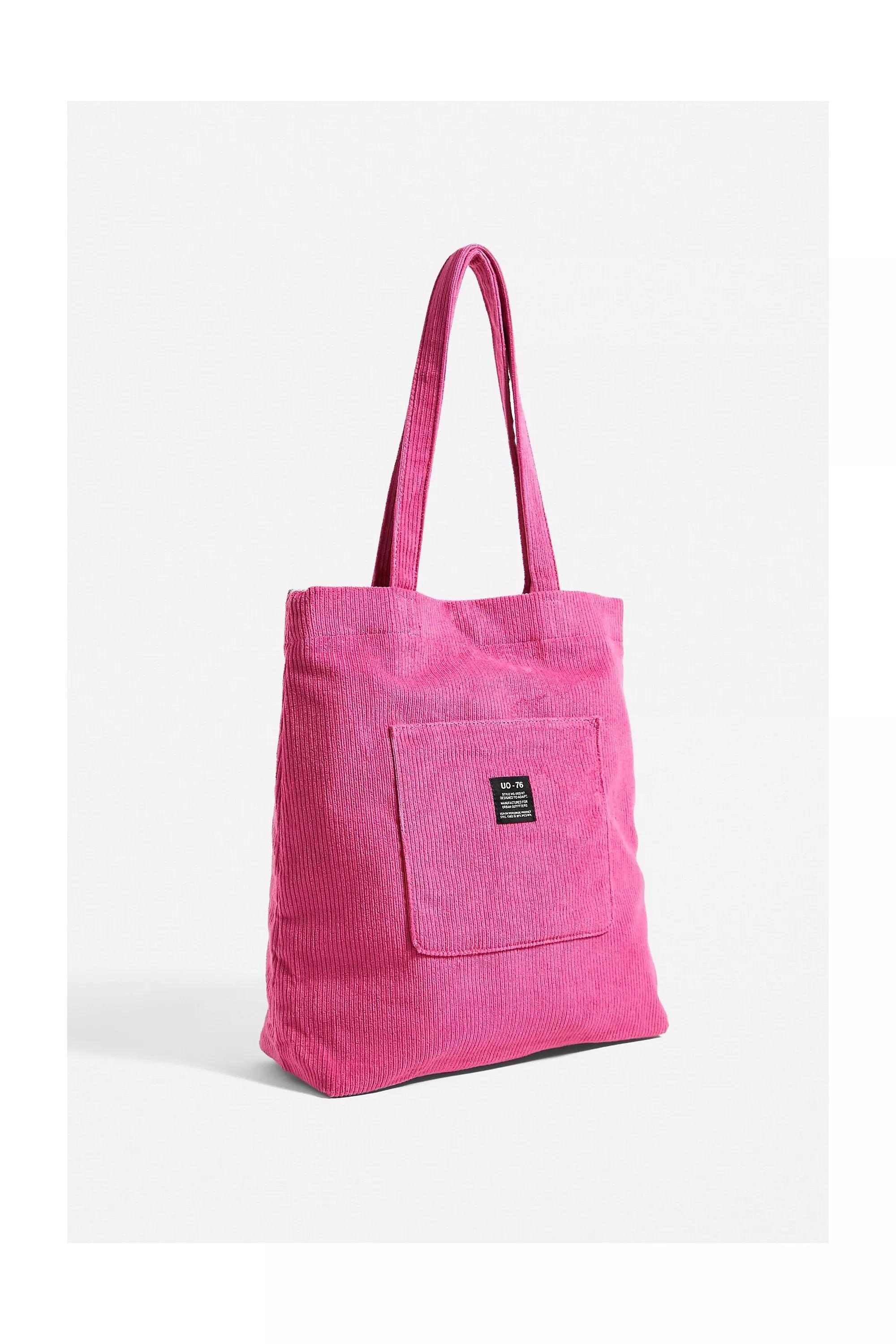 Pink Uo Corduroy Pocket Tote Bag, M PNK, large image number 4