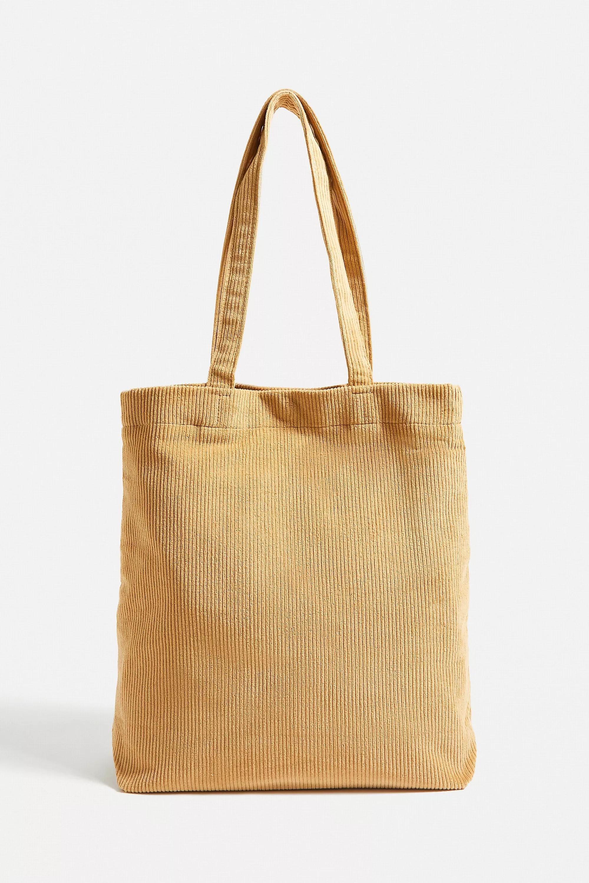 Beige Corduroy Pocket Tote Bag, , large image number 2