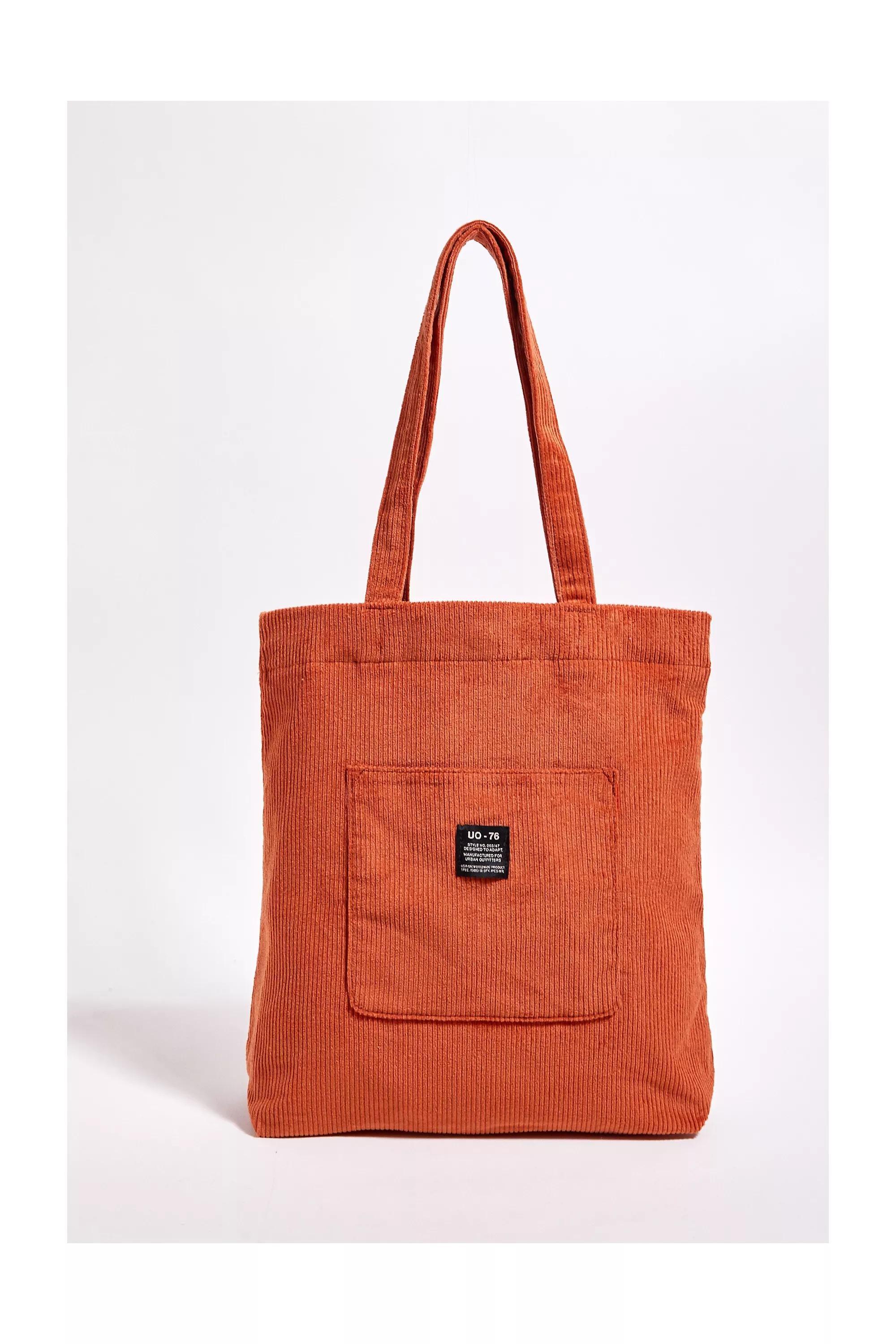 Orange Uo Pocket Cord Tote, ORANGE, large image number 1