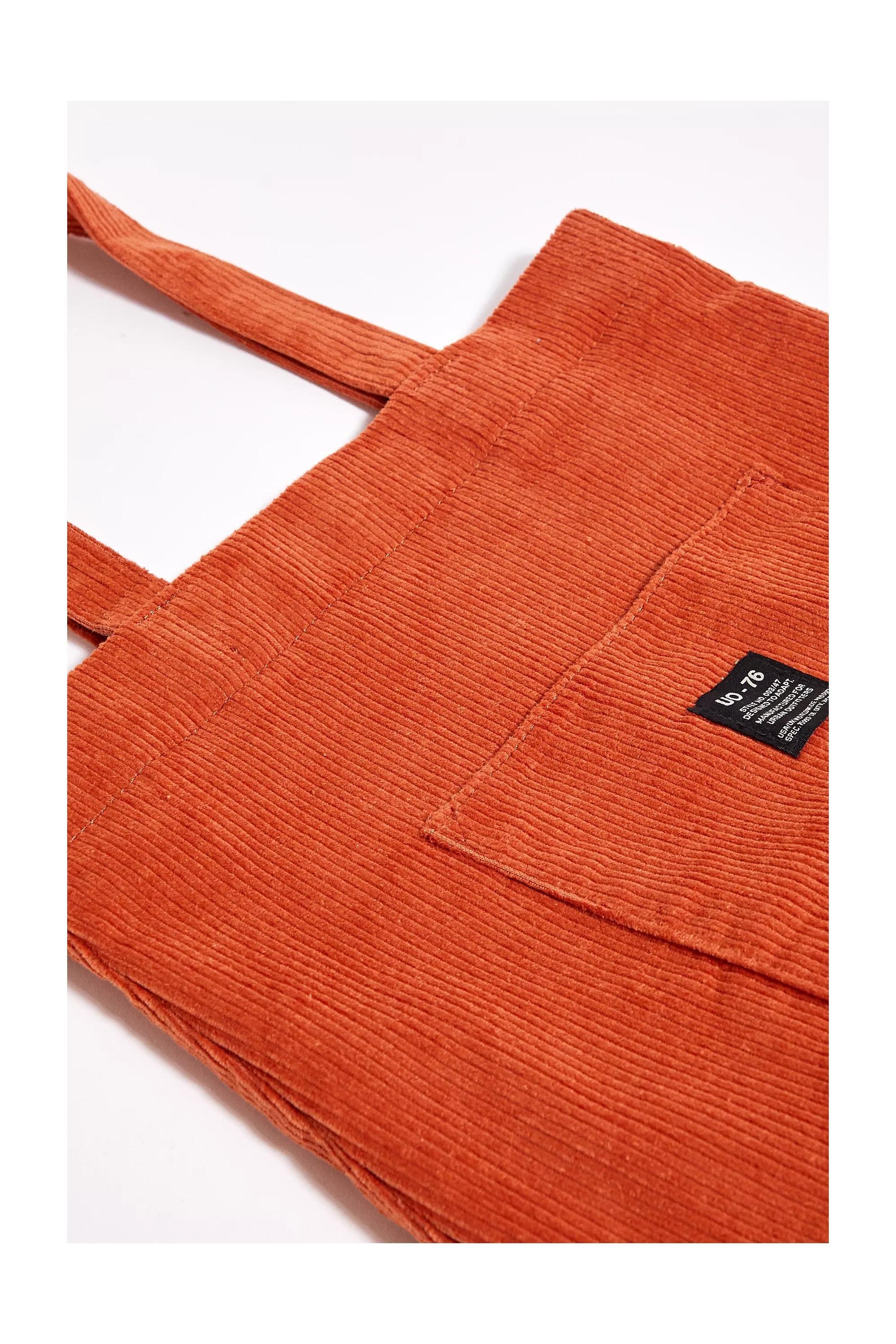 Orange Uo Pocket Cord Tote, ORANGE, large image number 4