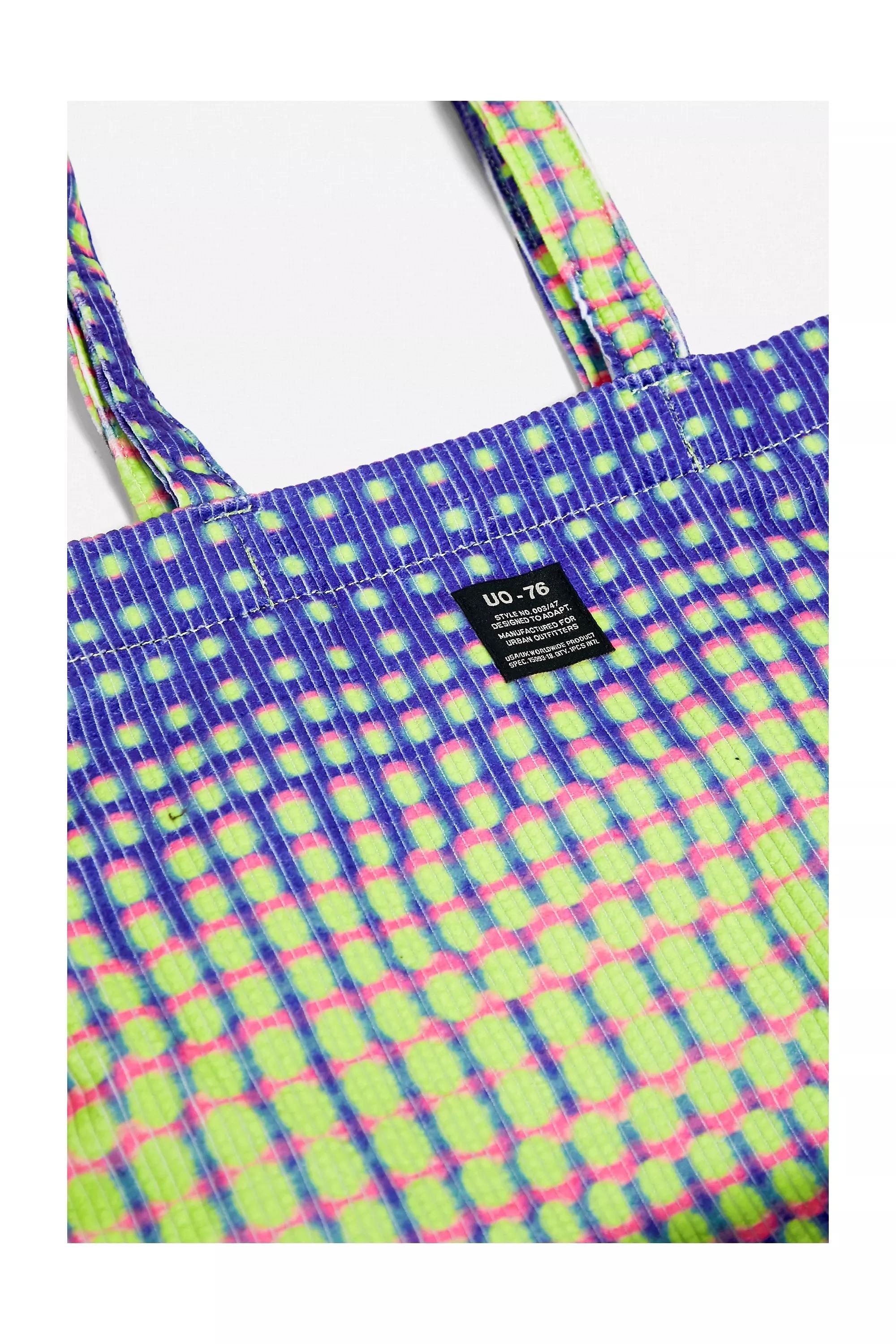 BLUE UO Metaverse Print Corduroy Pocket Tote Bag, , large image number 1