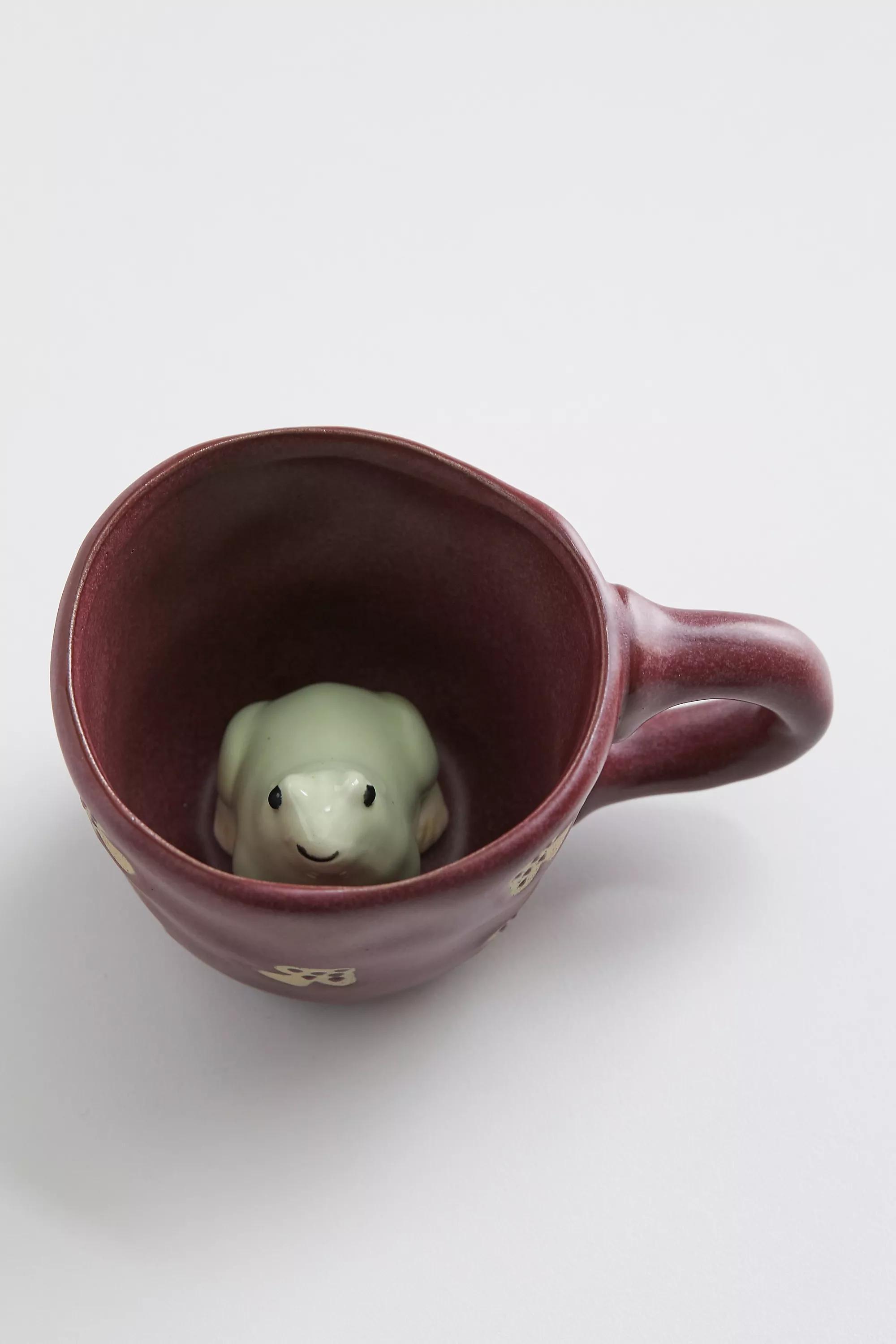 Burgundy Peekaboo Ceramic Mug, ASSORT, large image number 1
