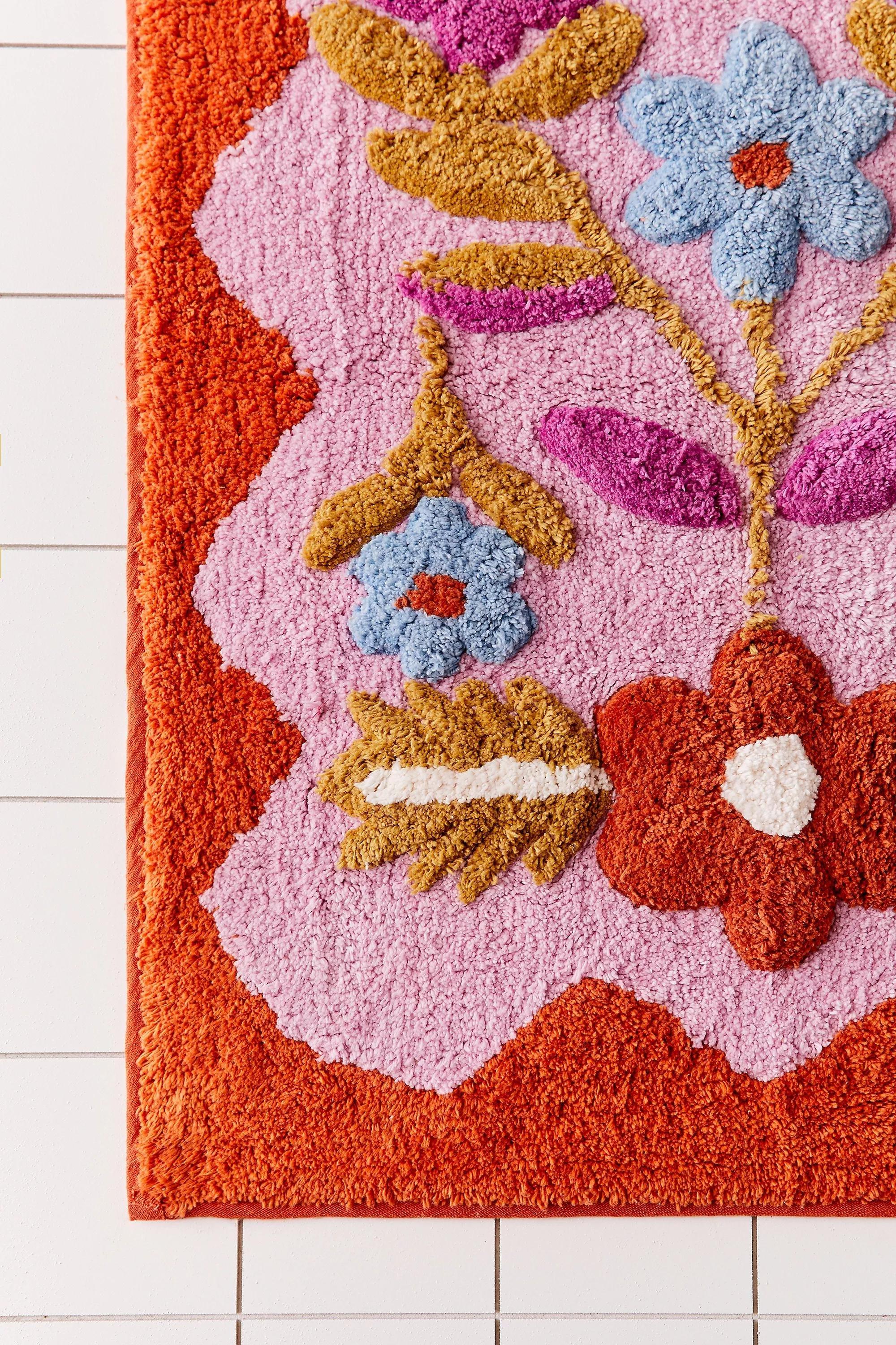 ORANGE Molly Folk Runner Bath Mat, , large image number 2