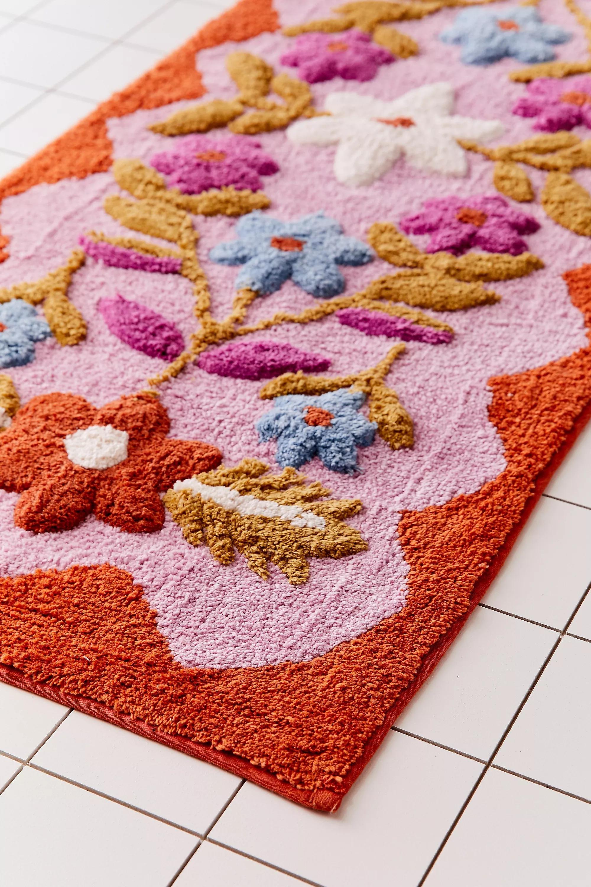 ORANGE Molly Folk Runner Bath Mat, , large image number 3