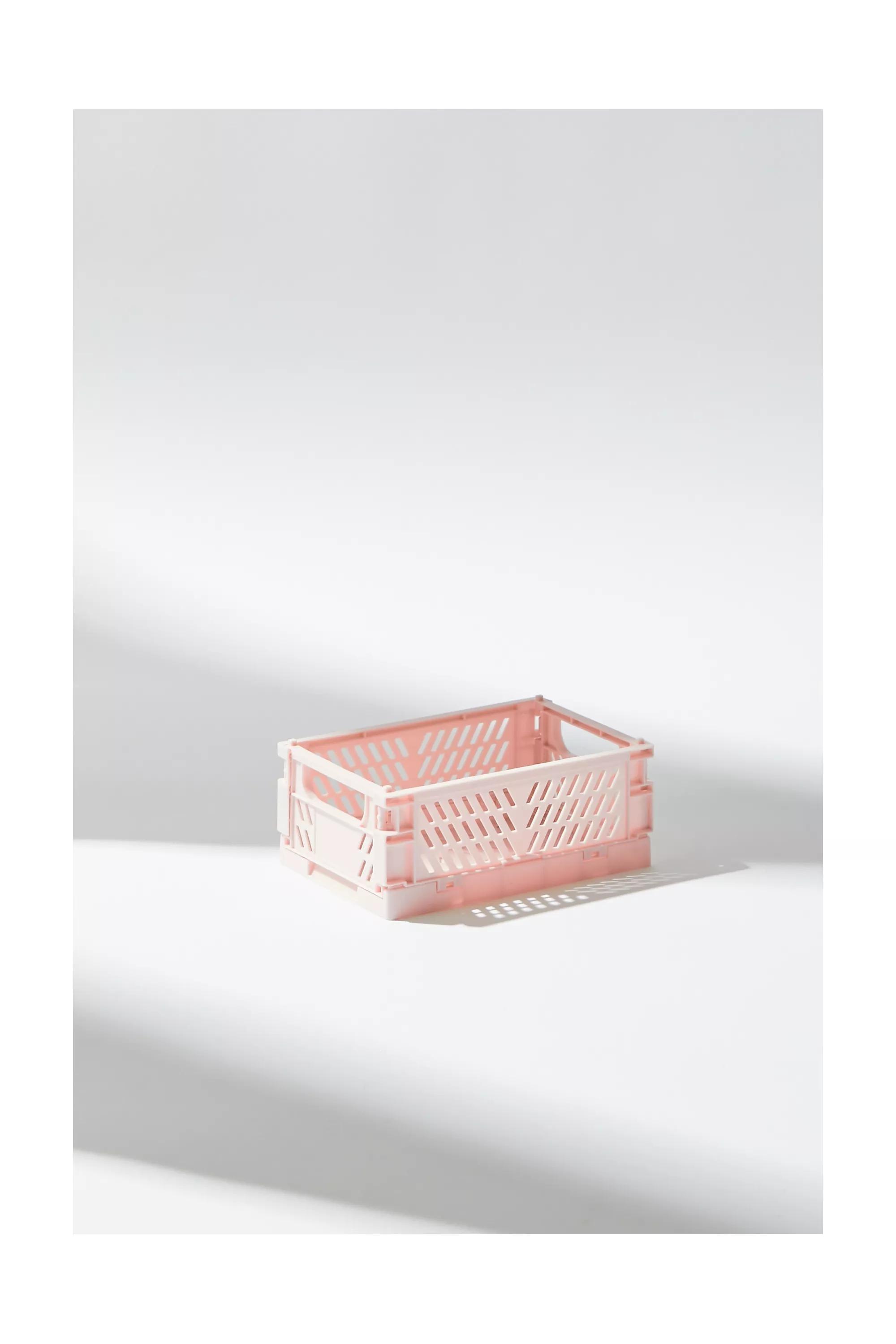 Pink Extra-Small Folding Storage Crate, , large image number 1