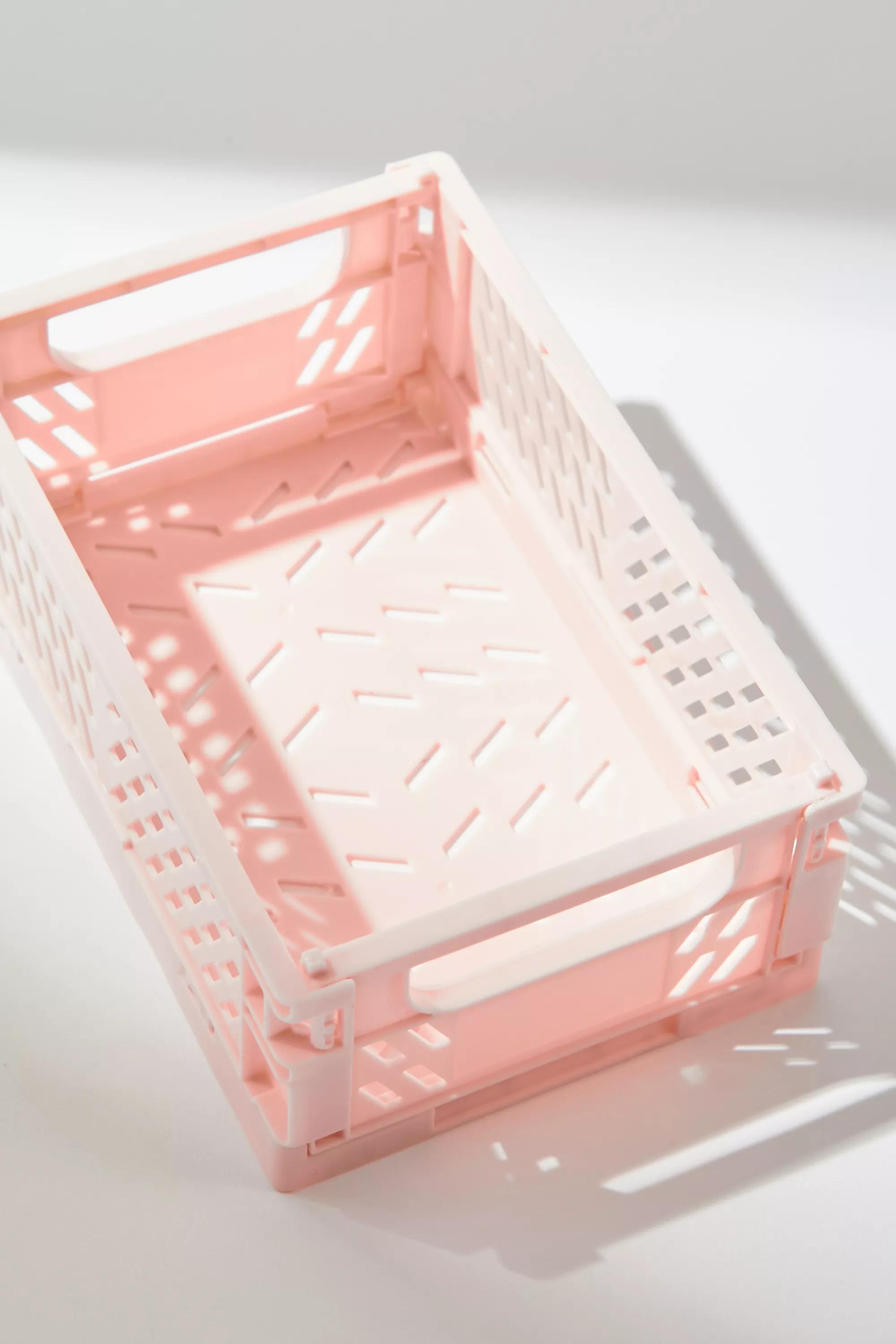 Pink Extra-Small Folding Storage Crate, , large image number 4