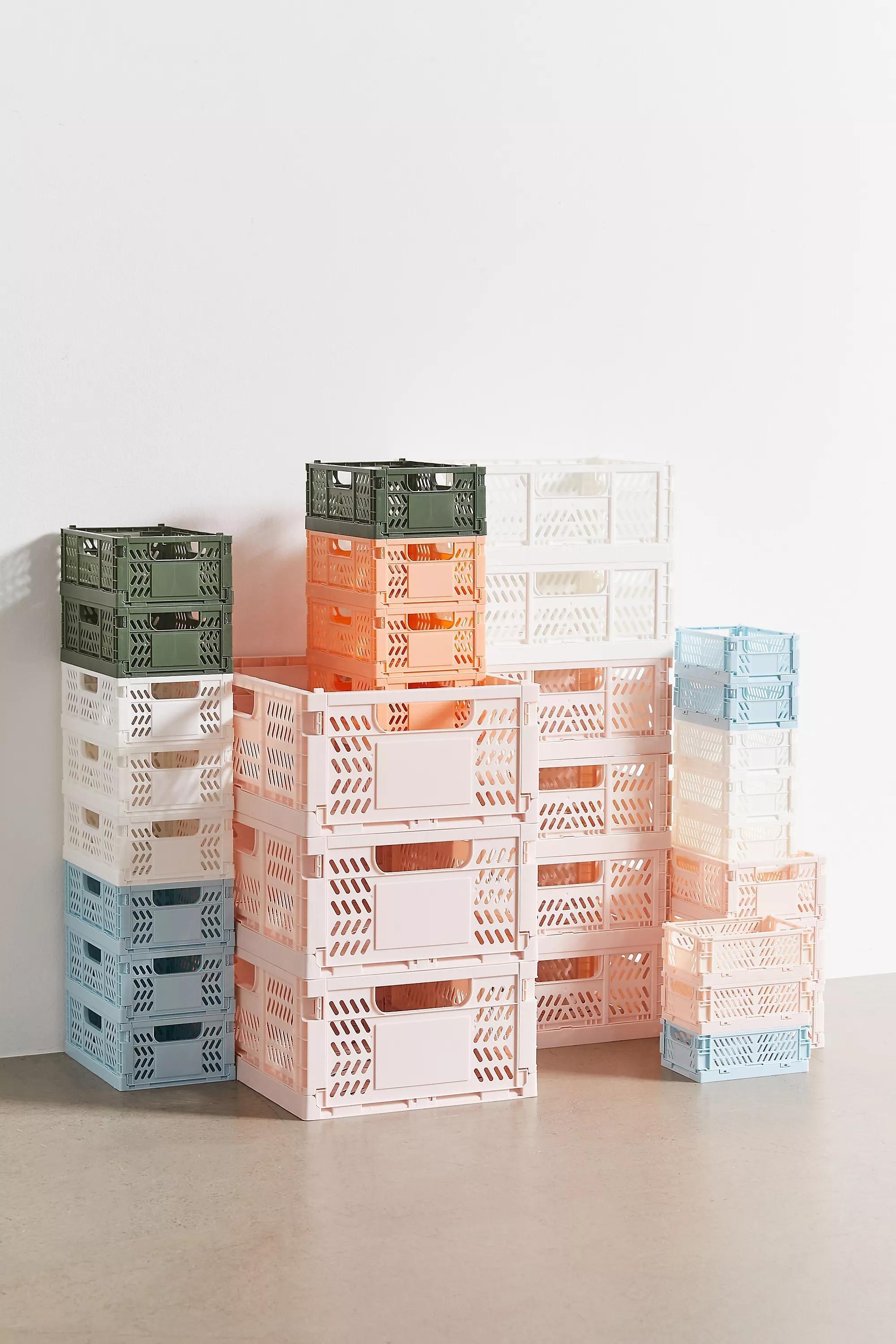 Pink Extra-Small Folding Storage Crate, , large image number 5