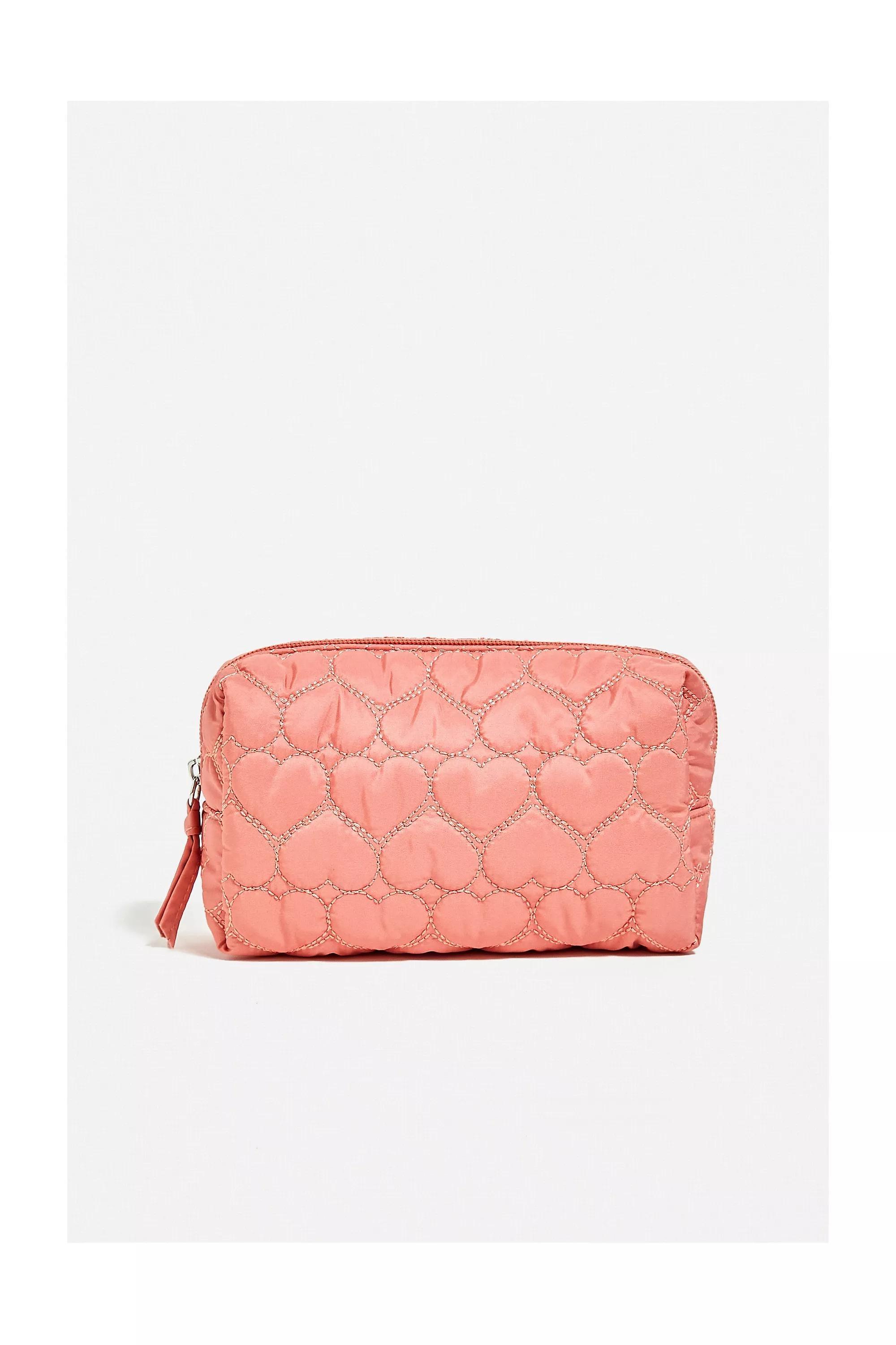 Pink Quilted Heart Makeup Bag, , large image number 0