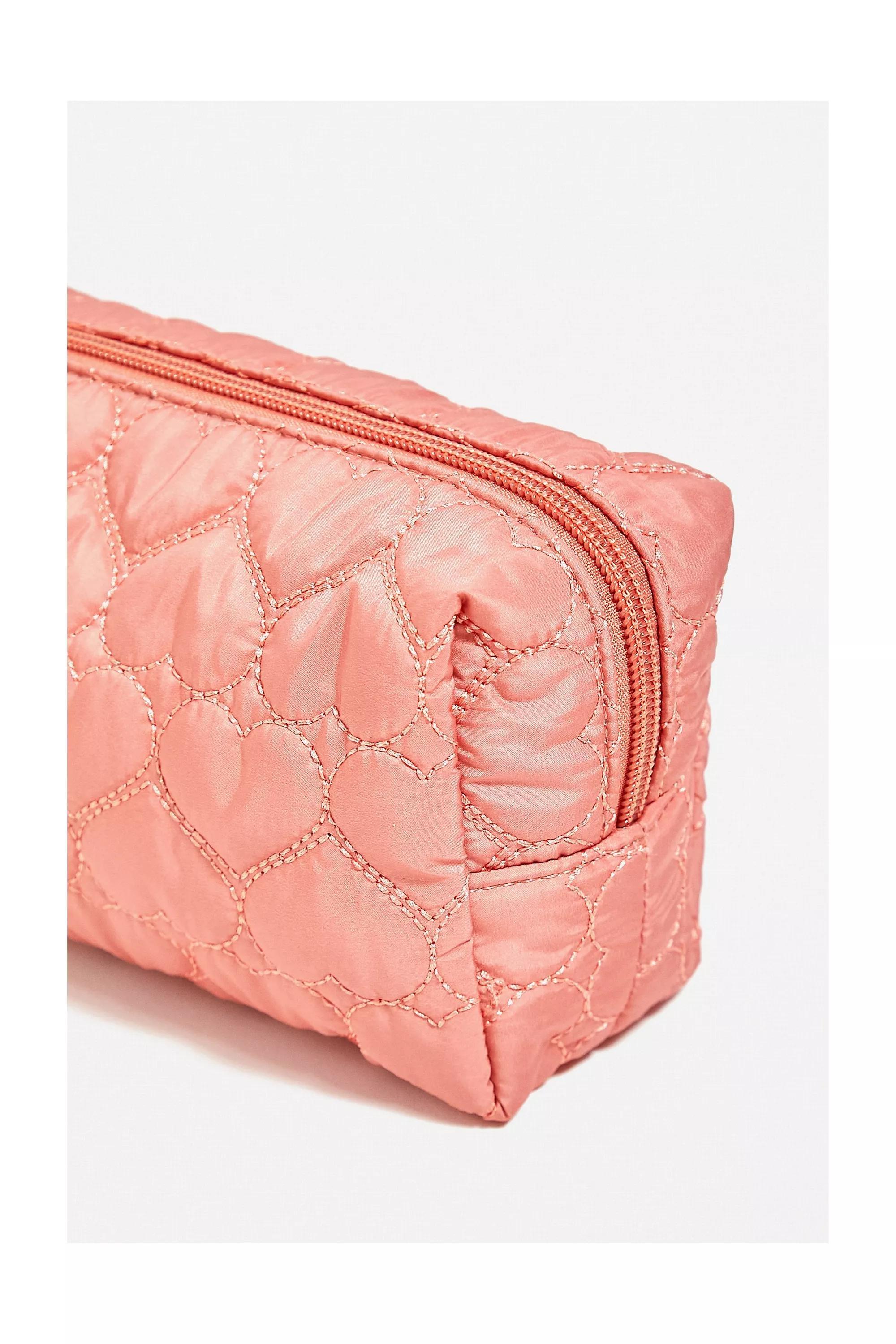 Pink Quilted Heart Makeup Bag, , large image number 2
