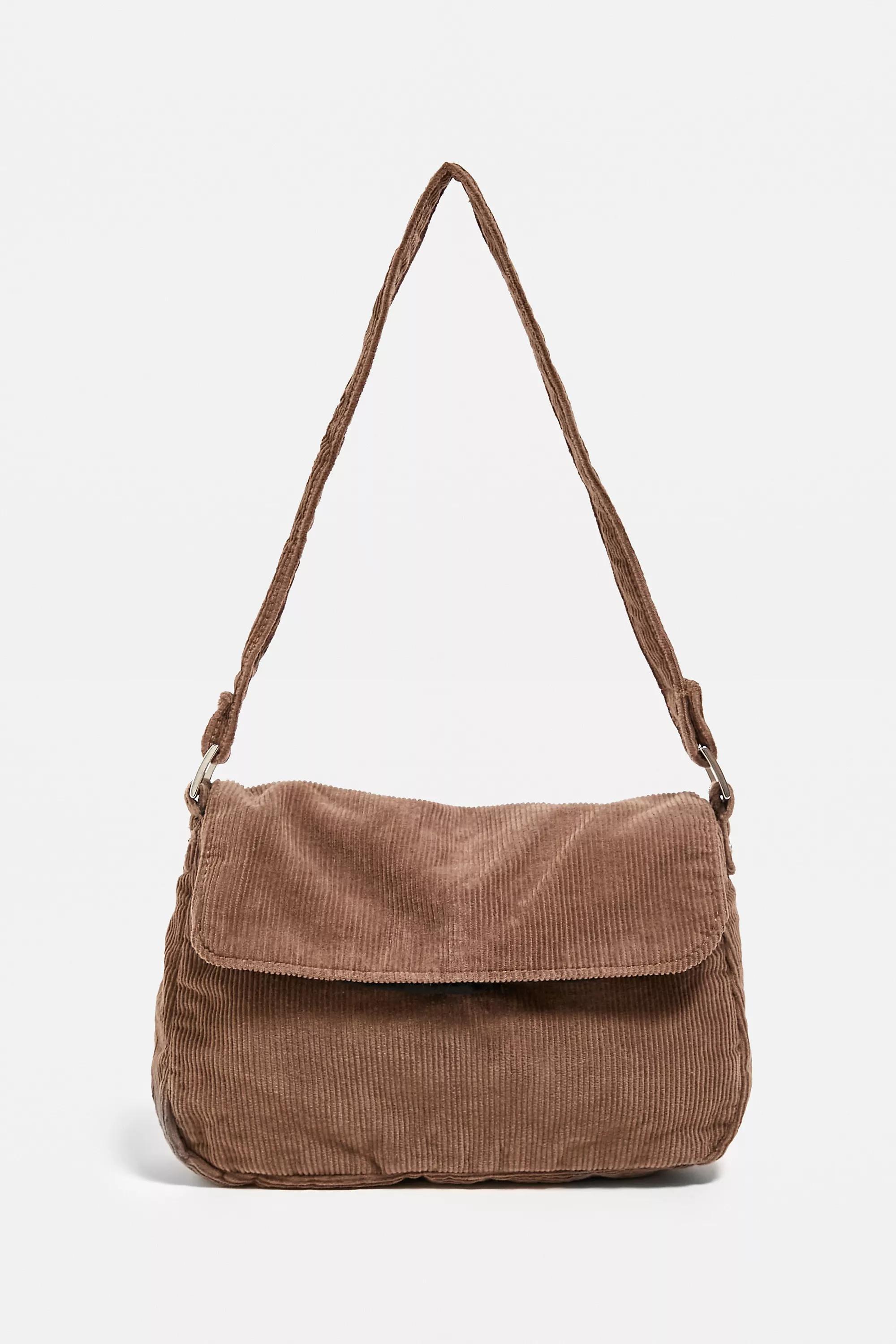 Brown Bdg Corduroy Shoulder Bag, BRN, large image number 0