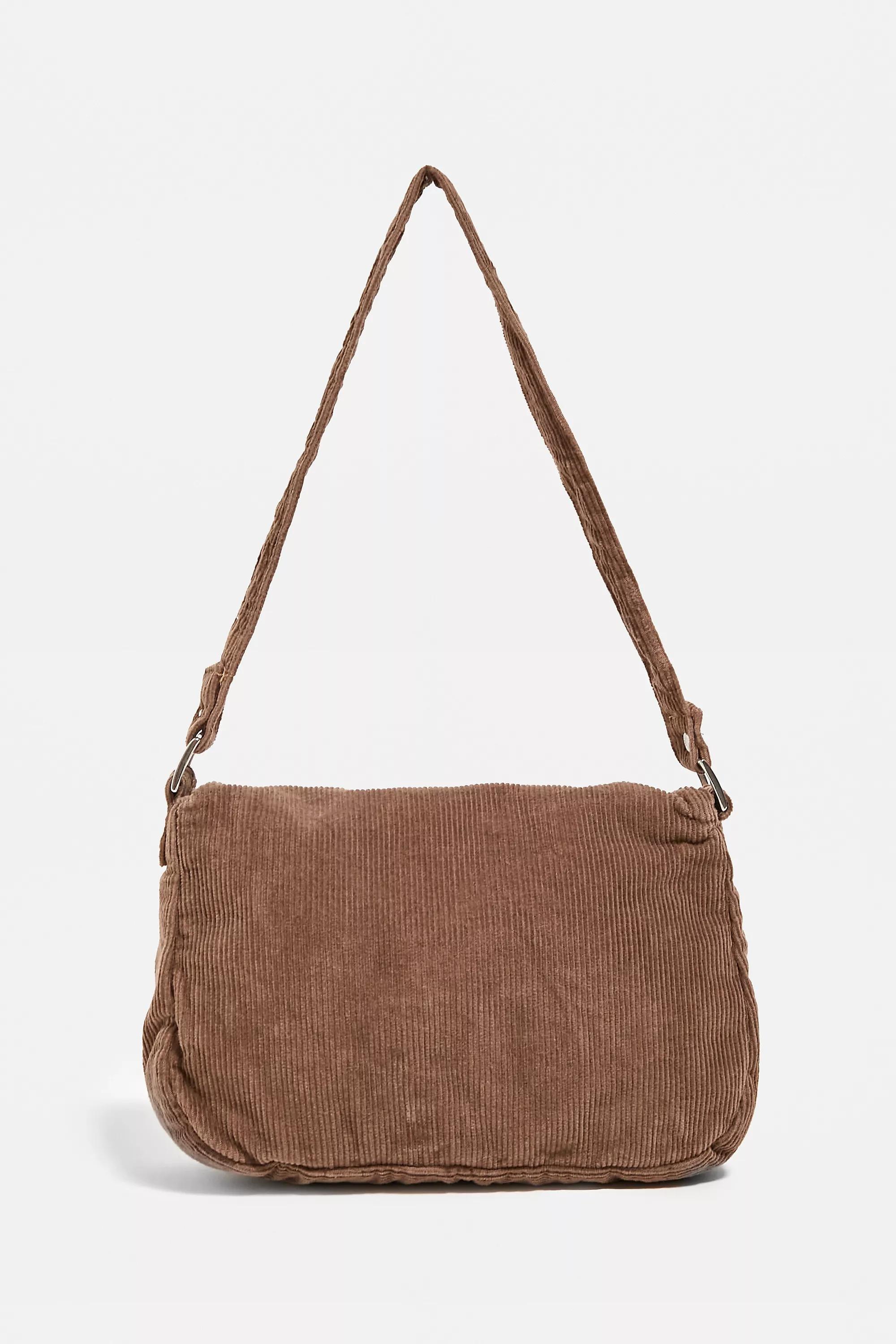 Brown Bdg Corduroy Shoulder Bag, BRN, large image number 3