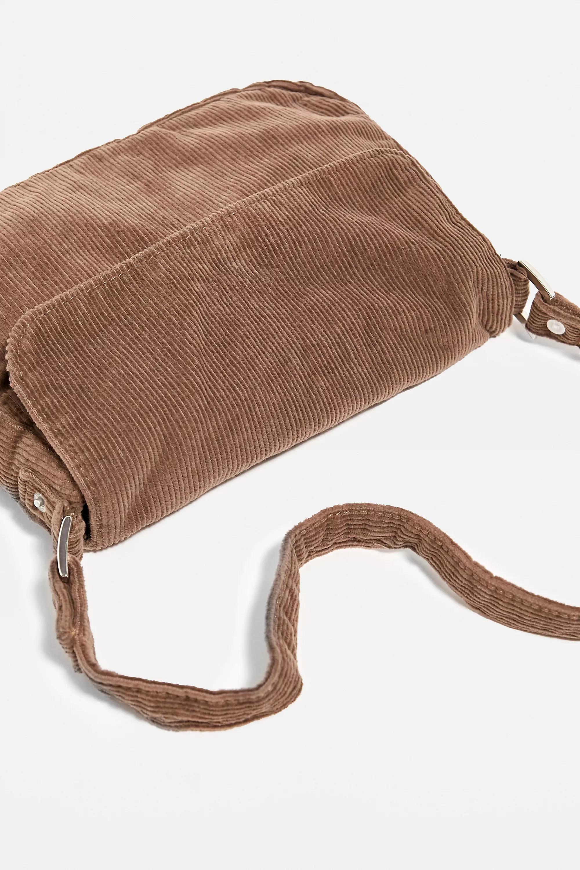 Brown Bdg Corduroy Shoulder Bag, BRN, large image number 5