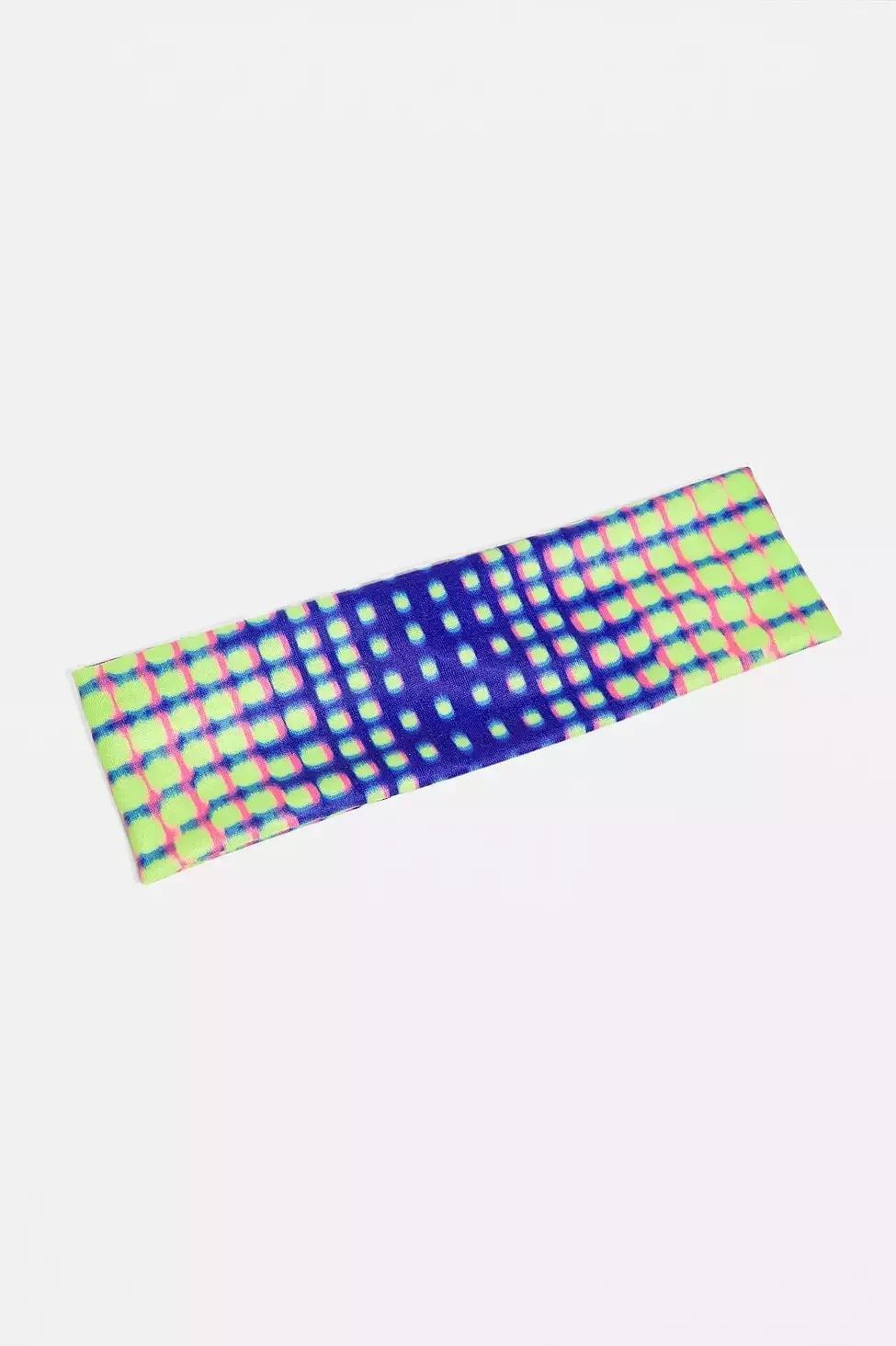 BLUE Checkered Stretch Headband, , large image number 1