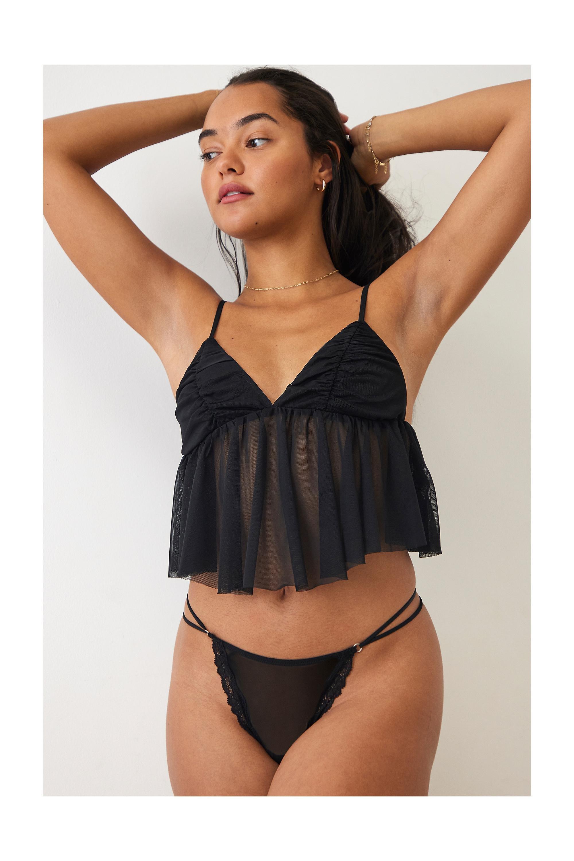 Black Out From Under Strappy Mesh Thong, , large image number 0