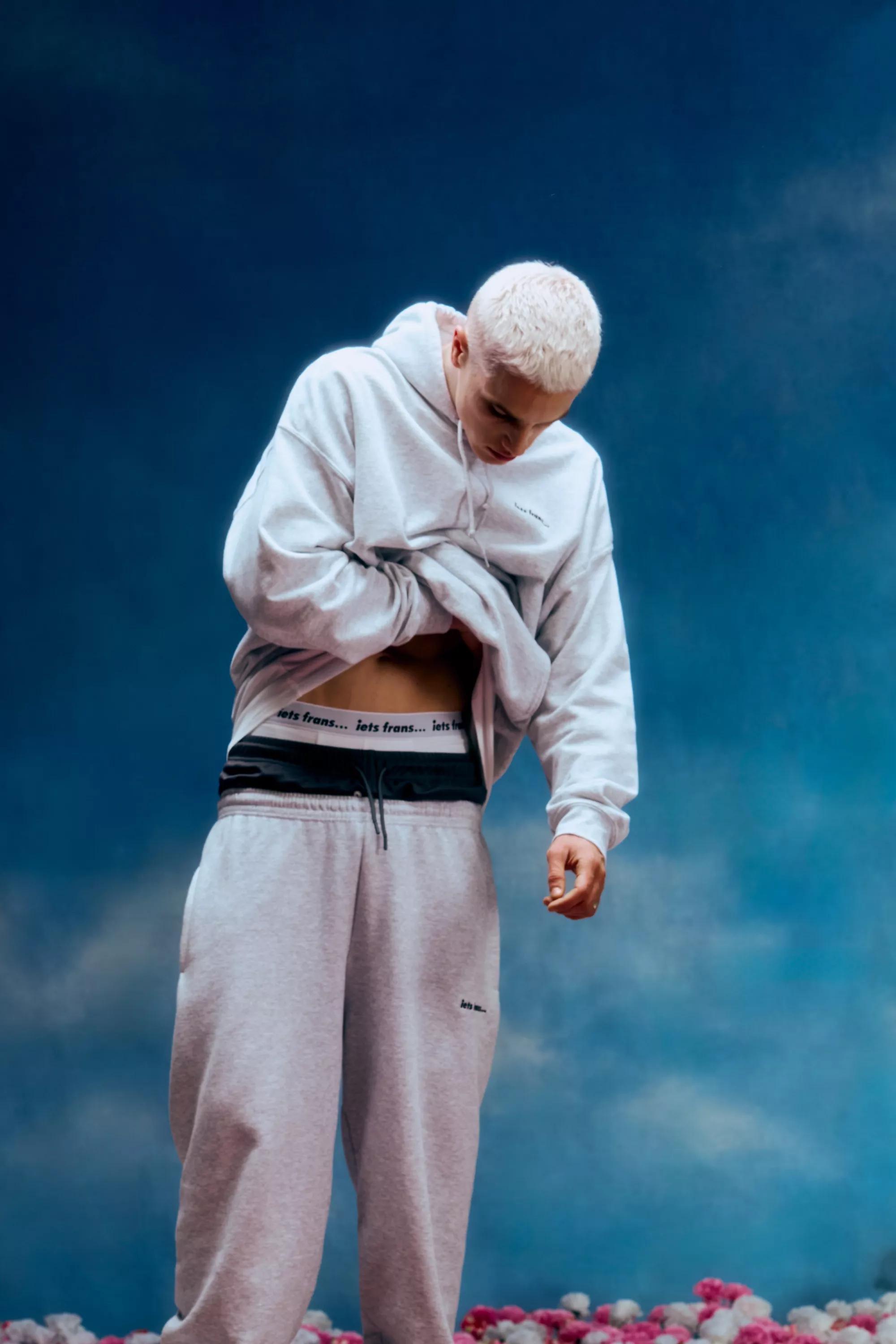 Grey Iets Frans... Marl Joggers, GREY, large image number 0