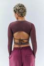 Urban Outfitters - Brown Iets Frans... Lara Long-Sleeved Tie-Back Top