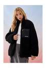Urban Outfitters - Black Iets Frans... Zip-Up Pocket Teddy Fleece Jacket