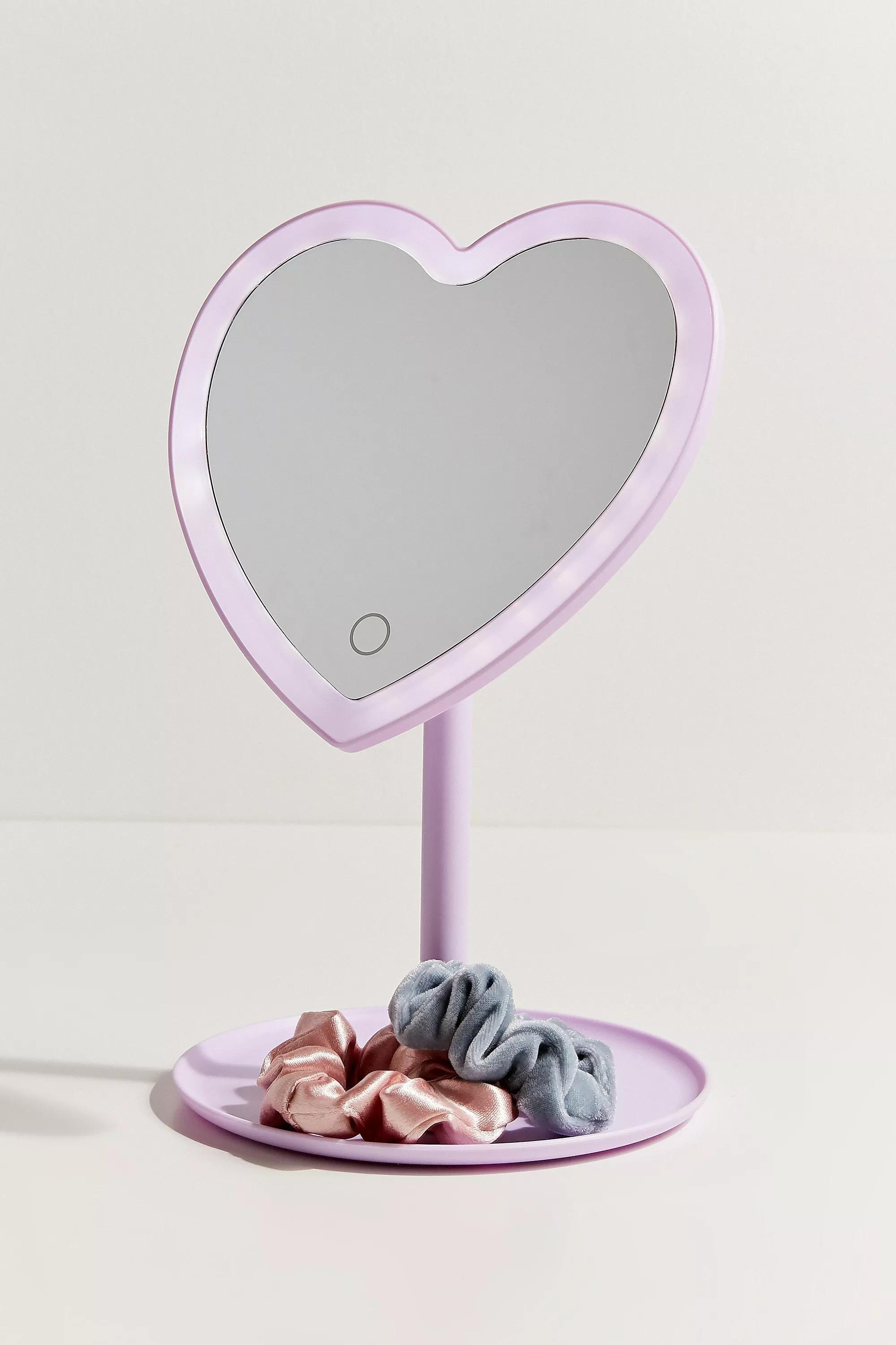 Urban Outfitters - Purple Led Heart Tabletop Mirror