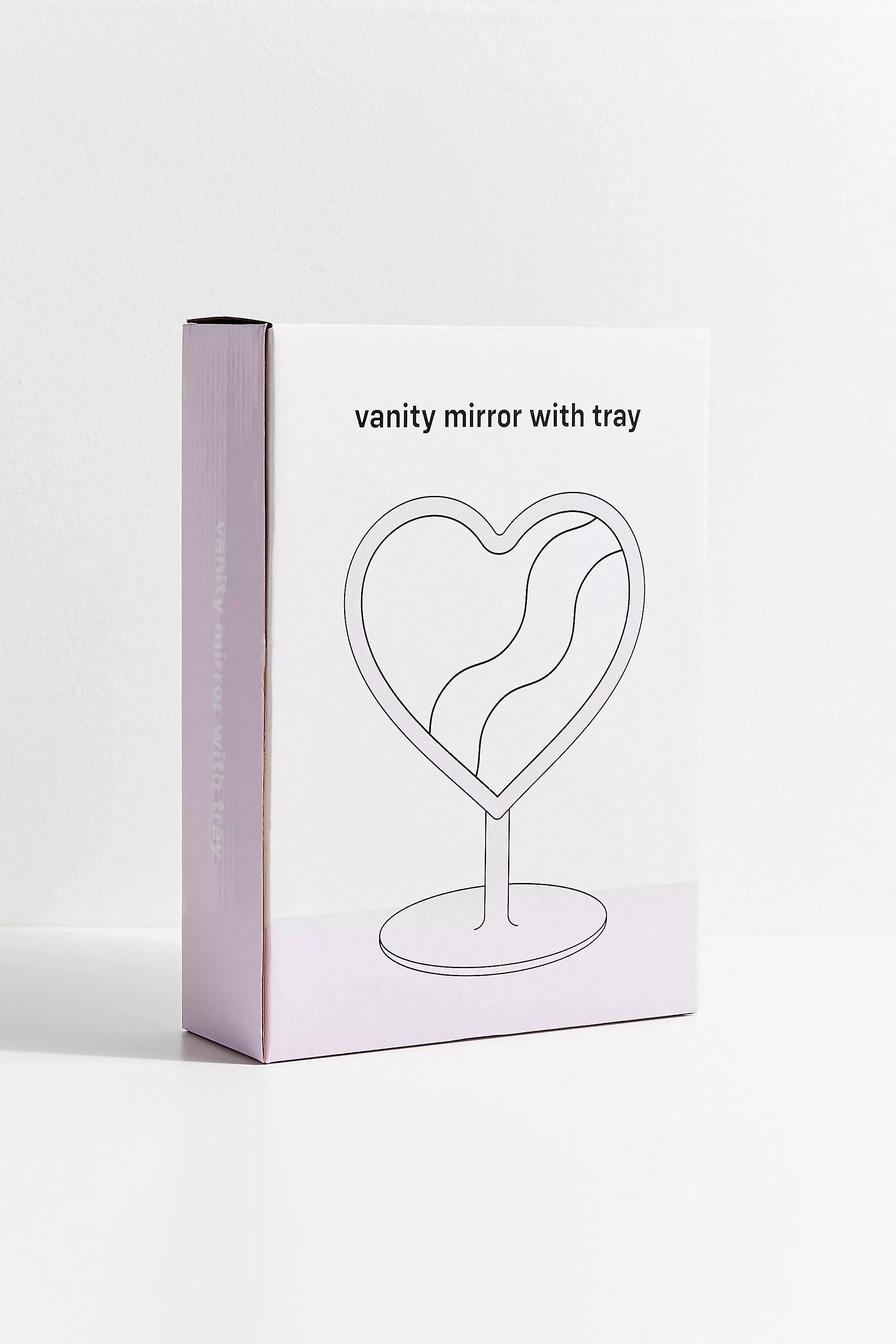 Purple Le Led Heart Tabletop Mirror, LILAC, large image number 2