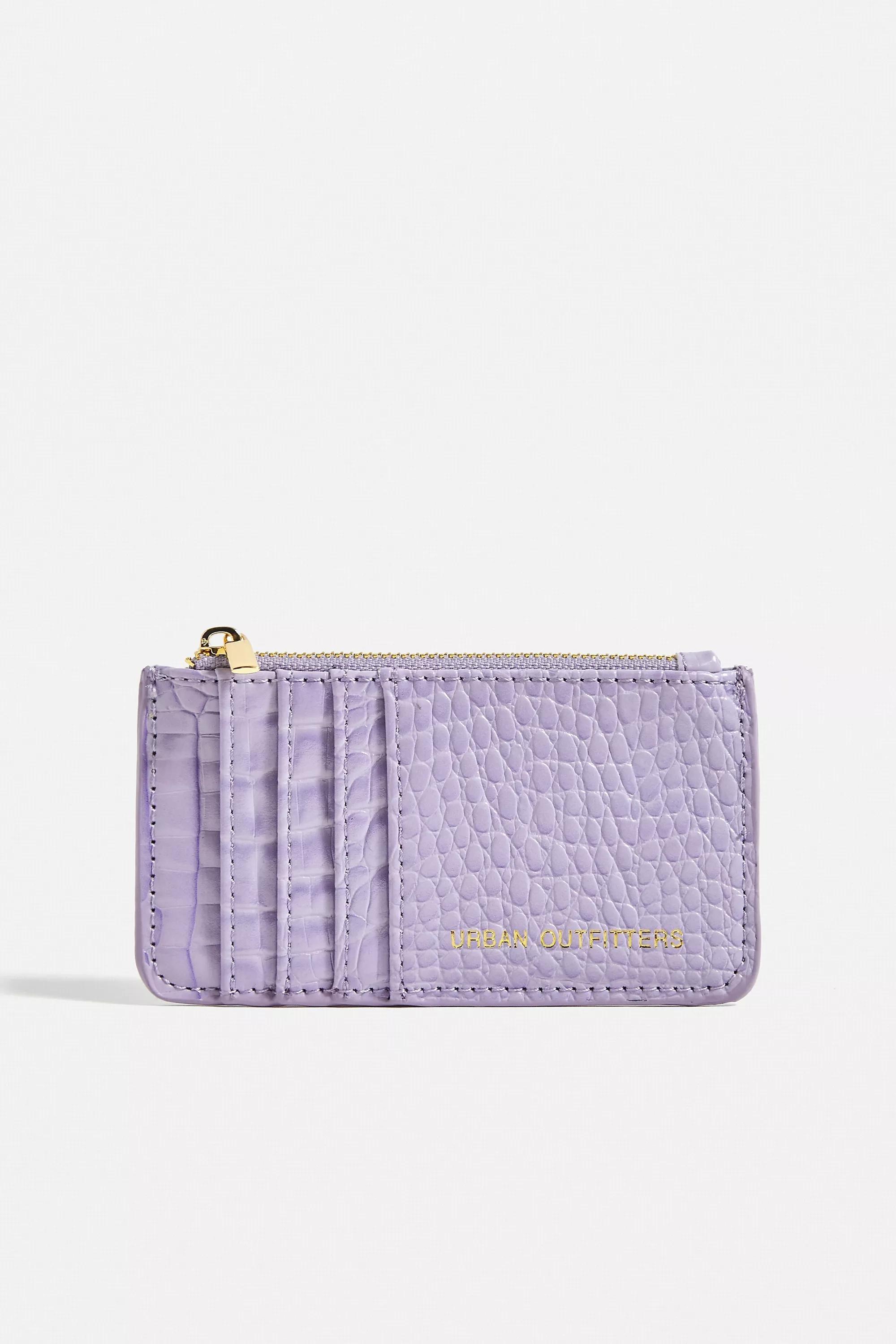 Purple Faux Croc Cardholder, , large image number 0
