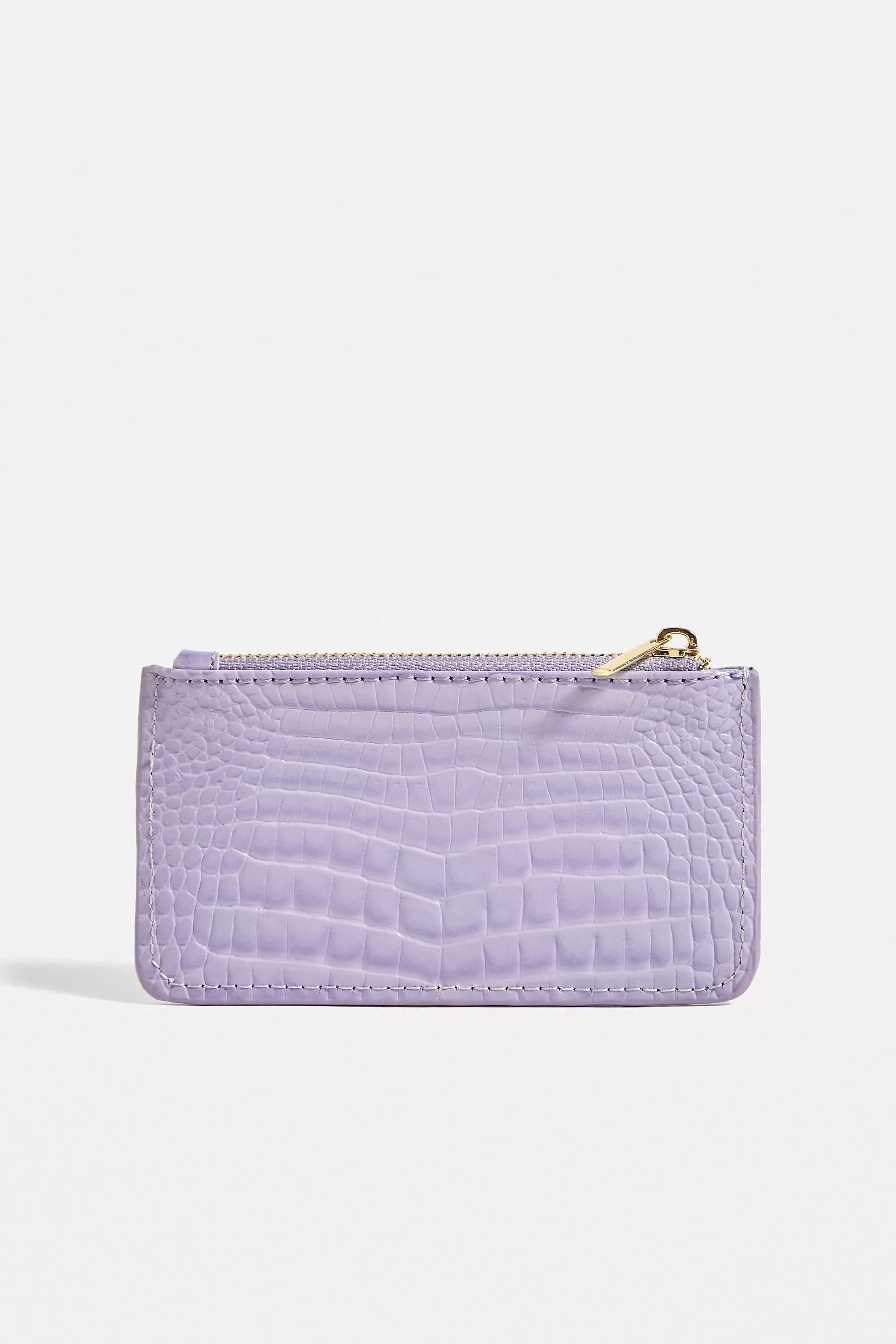 Purple Faux Croc Cardholder, , large image number 2
