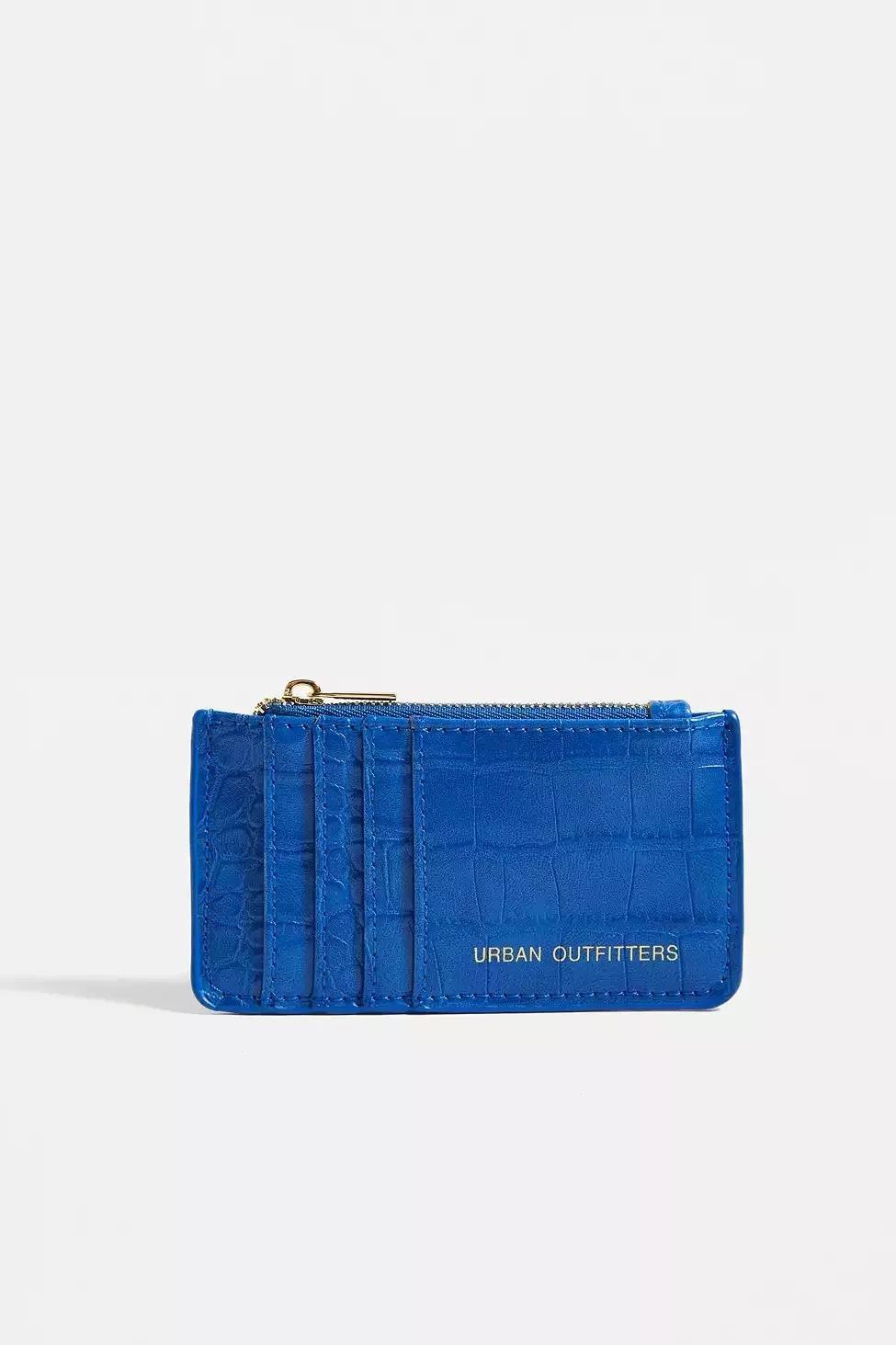 Blue Uo Faux Croc Cardholder, , large image number 0
