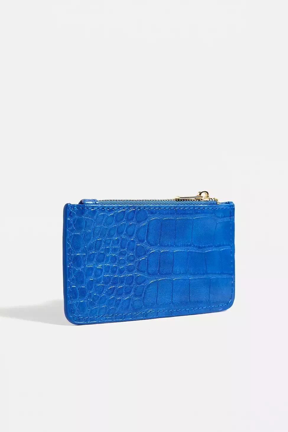Blue Uo Faux Croc Cardholder, , large image number 2