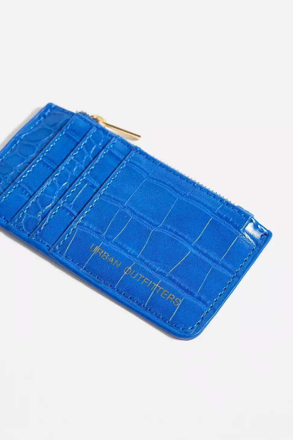 Blue Uo Faux Croc Cardholder, , large image number 3