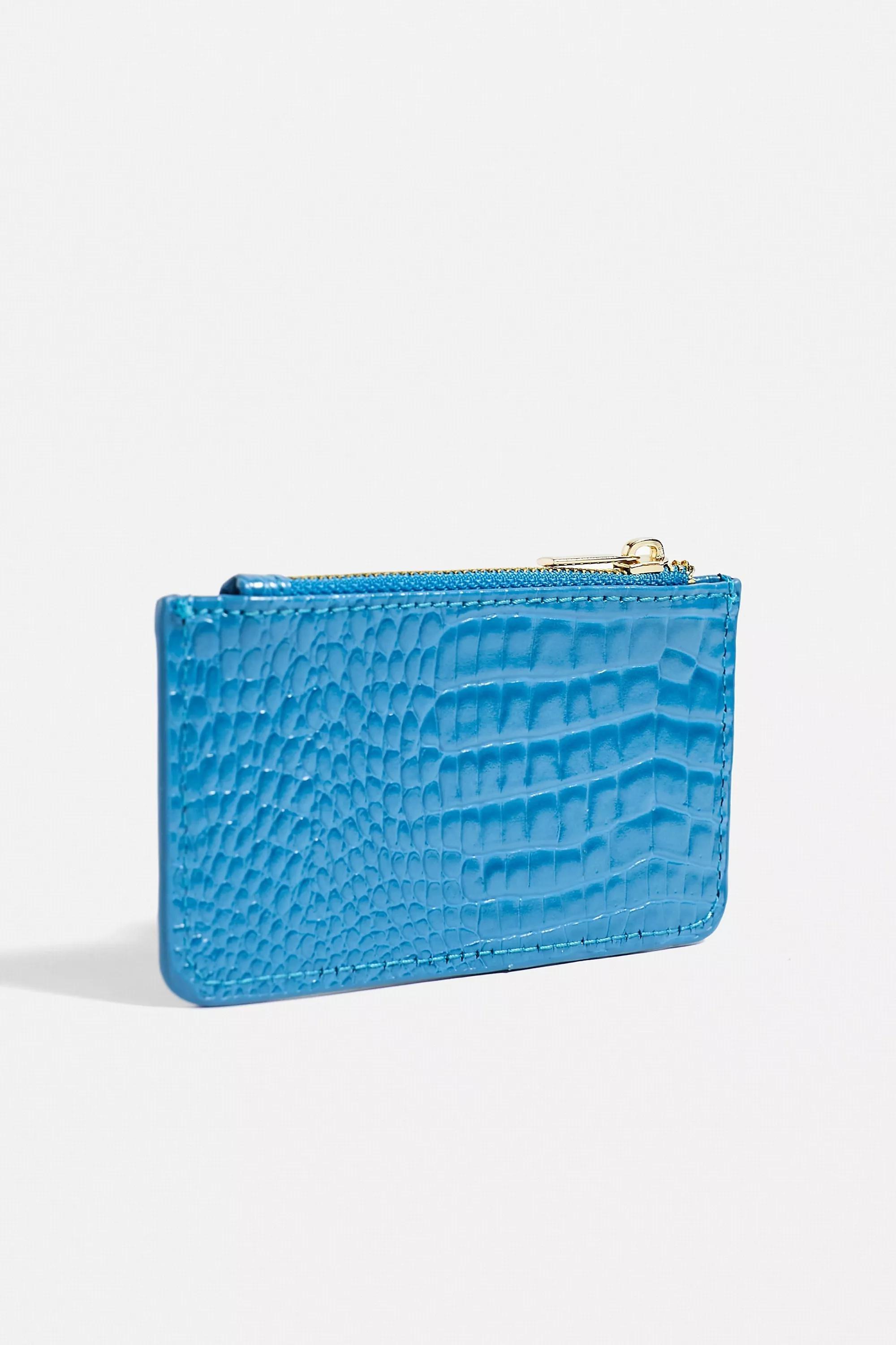 Blue Faux Croc Cardholder, , large image number 2