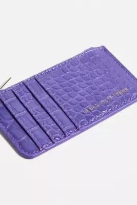 Purple Uo Faux Croc Cardholder, , large image number 1