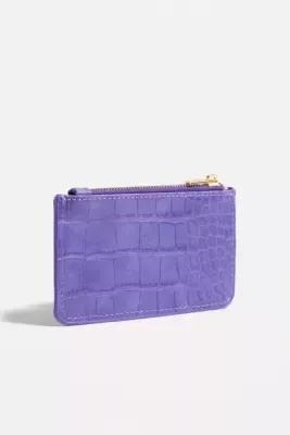 Purple Uo Faux Croc Cardholder, , large image number 2