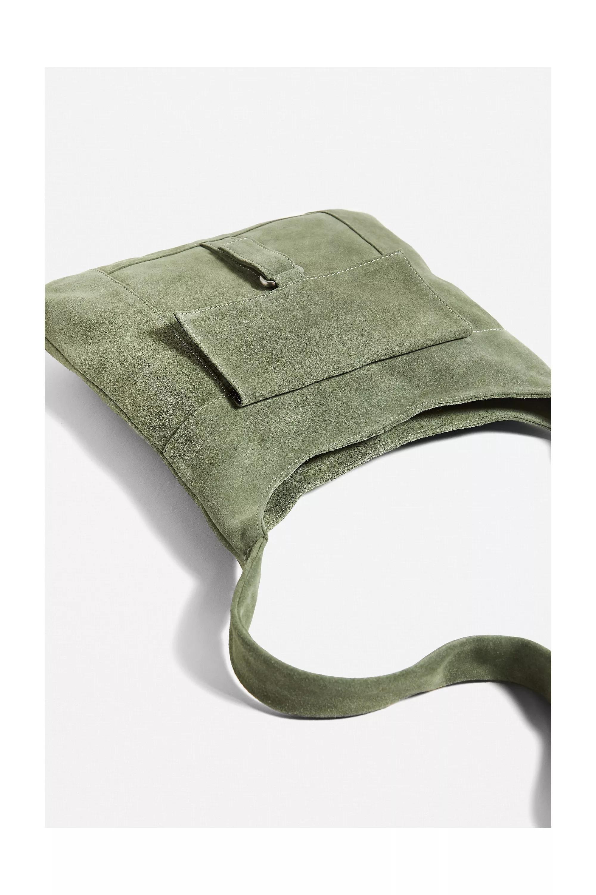 Green Uo Suede Pocket Crossbody Bag, , large image number 4