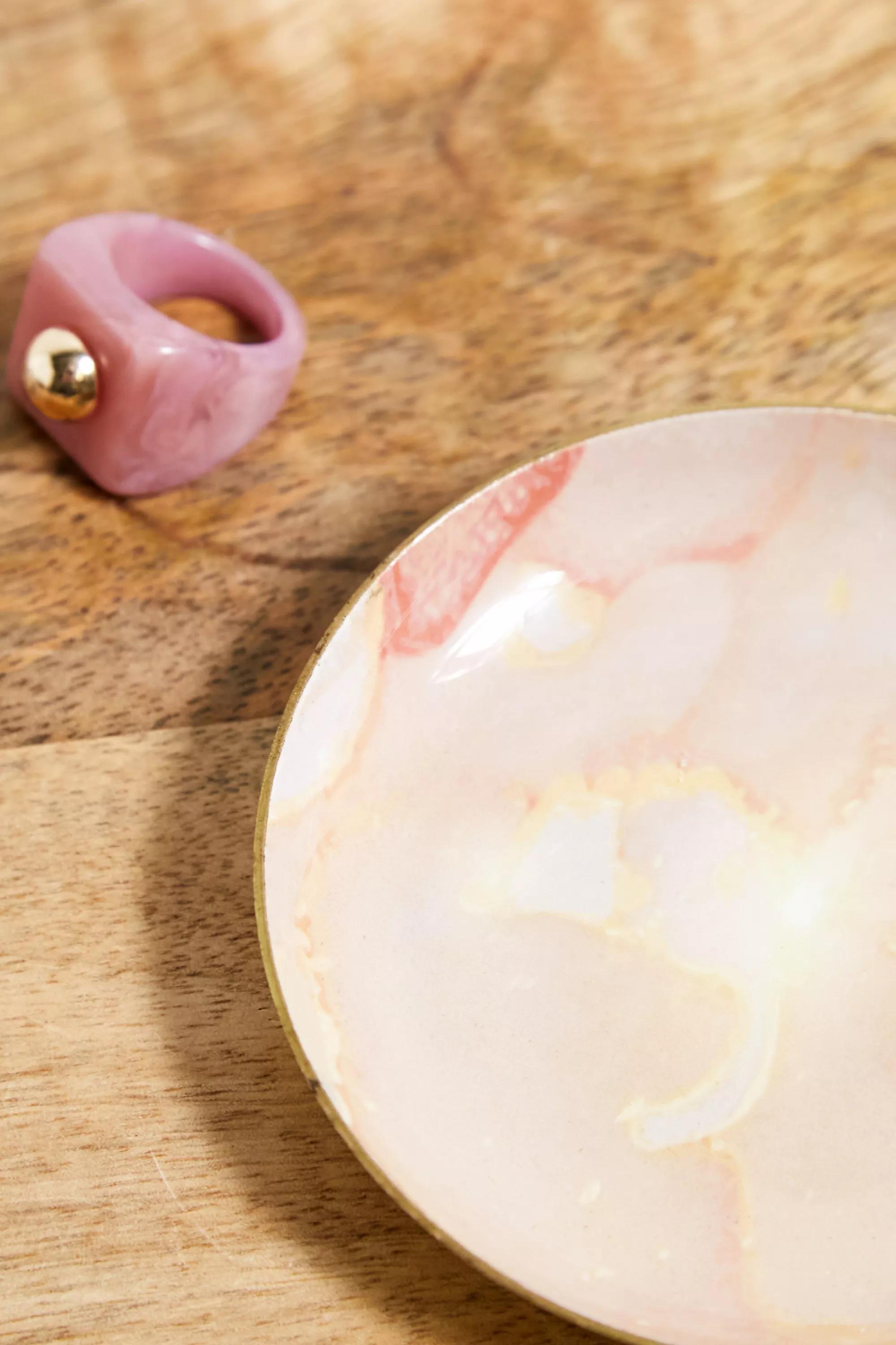 Pink Rose Agate Trinket Tray, , large image number 1