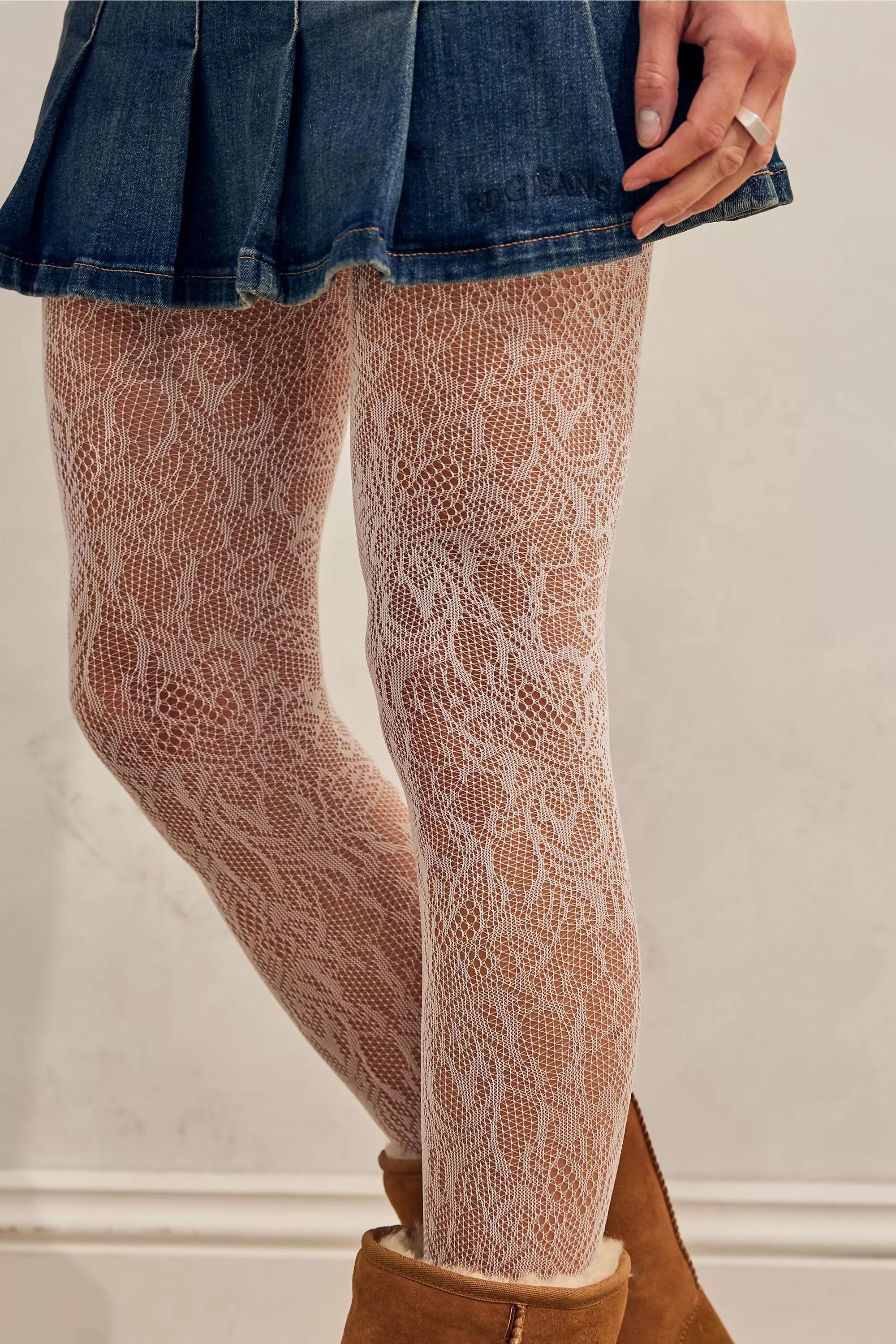 WHT Out From Under Floral Lace Tights, , large image number 2