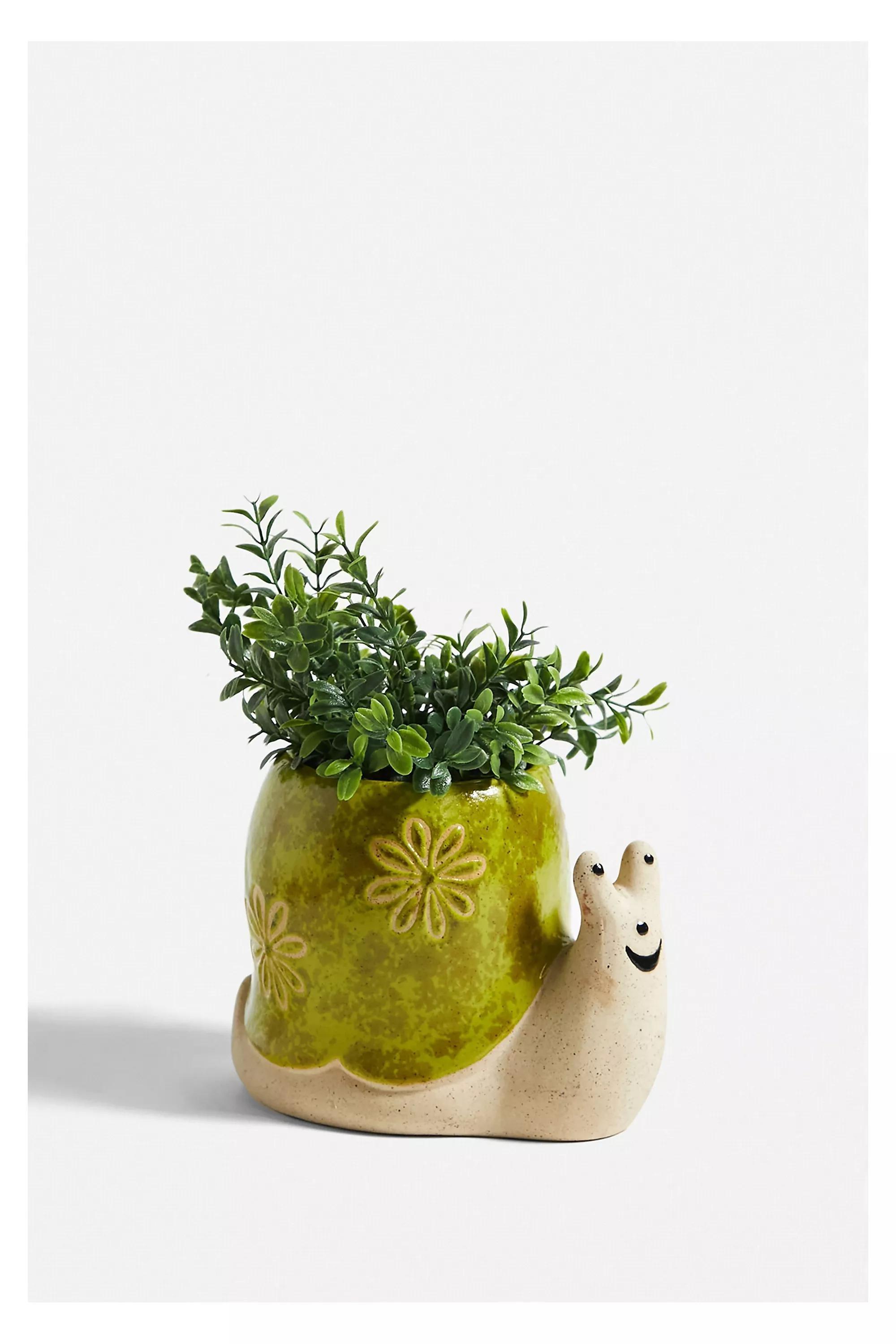 Green Cecile Snail Plant Pot, GRN, large image number 0