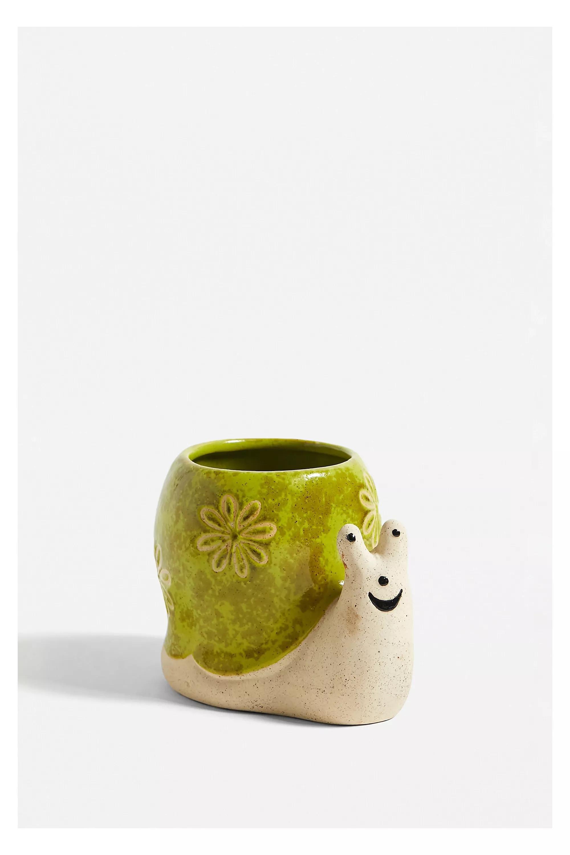 Green Cecile Snail Plant Pot, GRN, large image number 1