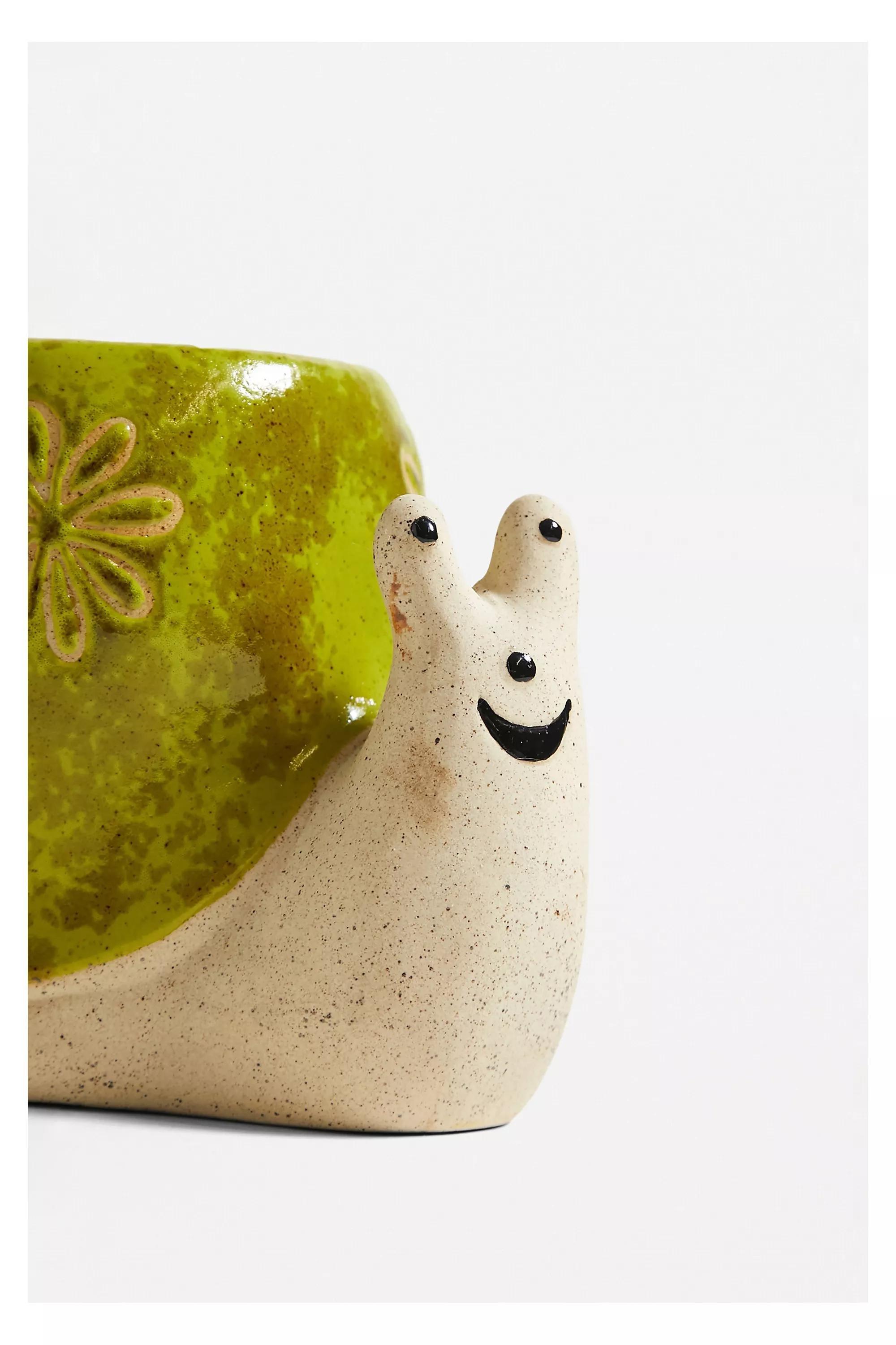 Green Cecile Snail Plant Pot, GRN, large image number 2