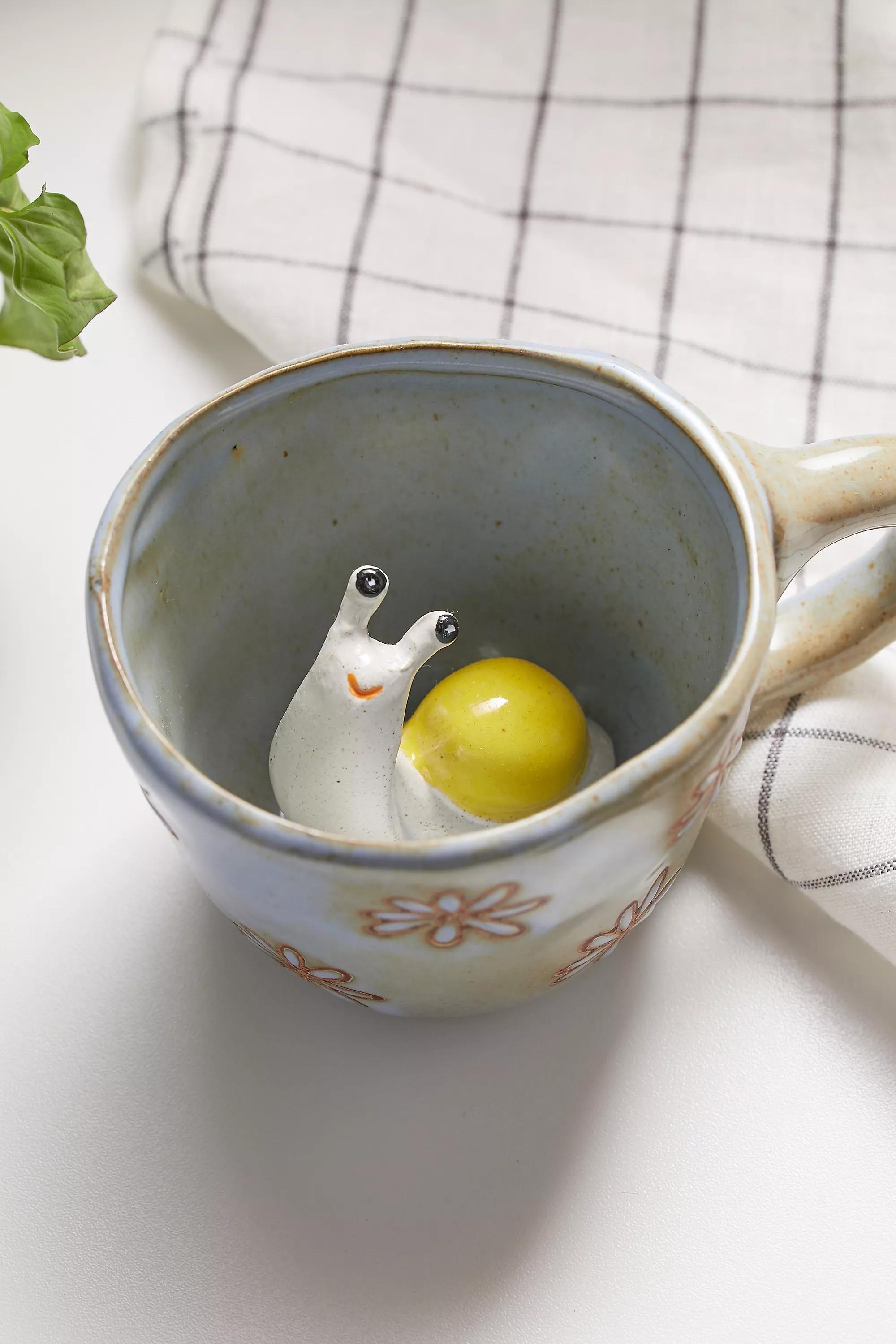 Blue Peekaboo Snail Mug, BLUE, large image number 0